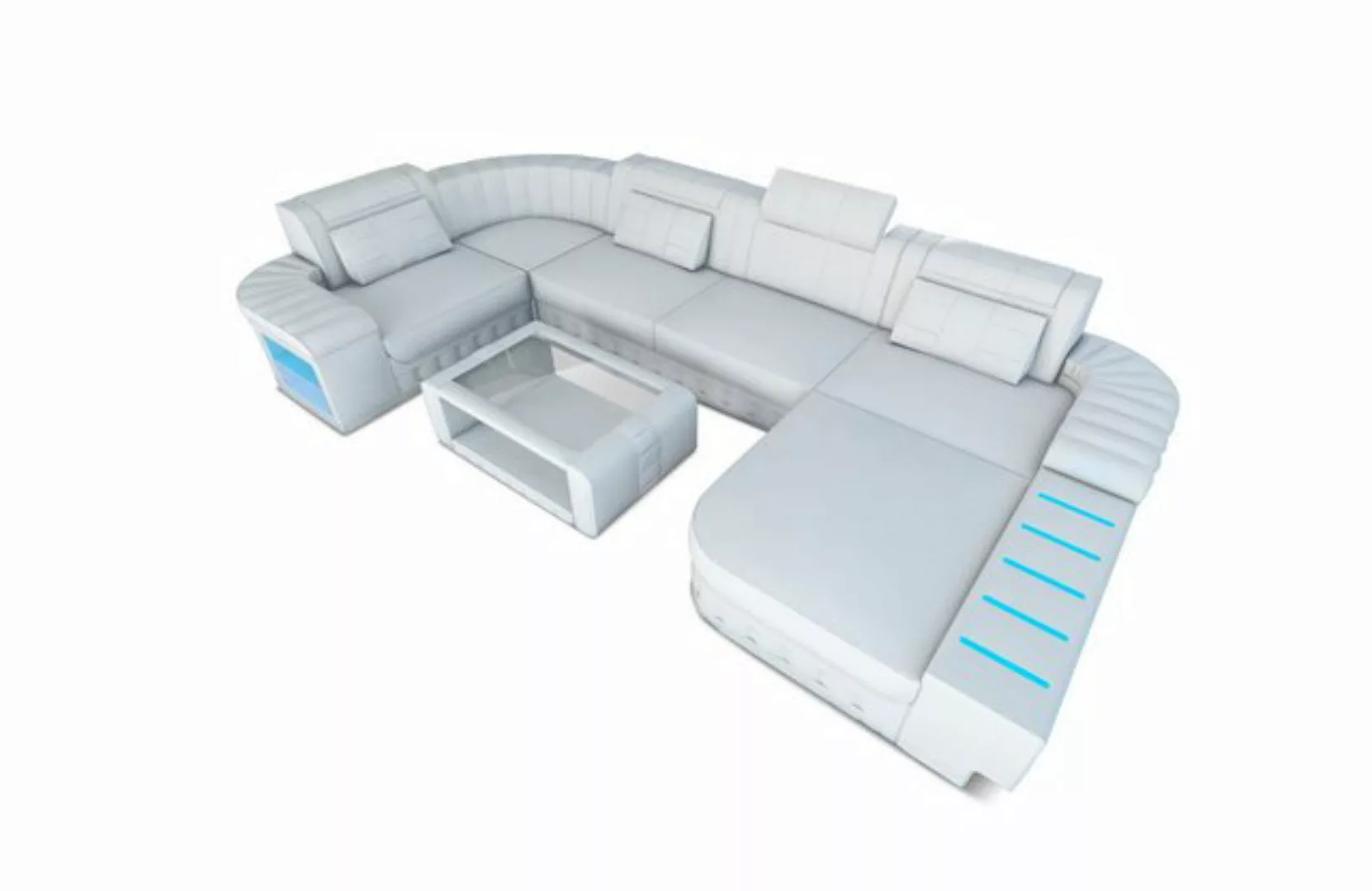 Sofa Dreams Wohnlandschaft Ledercouch Bellagio U Form Ledersofa Sofa Leder, günstig online kaufen