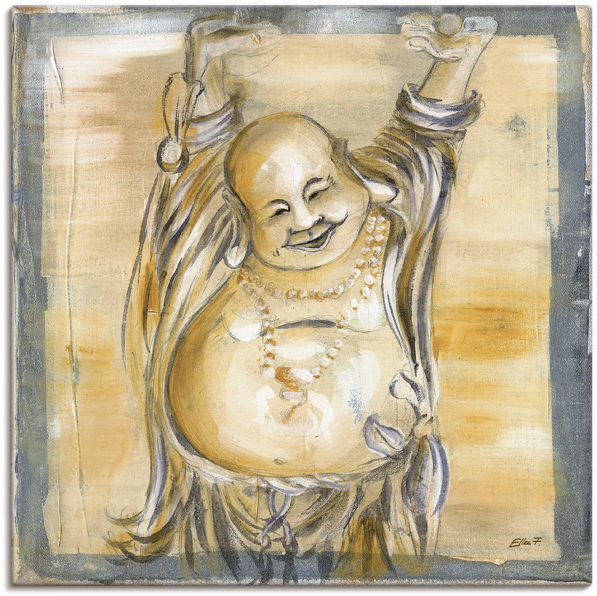 Artland Wandbild "Fröhlicher Buddha II", Religion, (1 St.), als Alubild, Ou günstig online kaufen