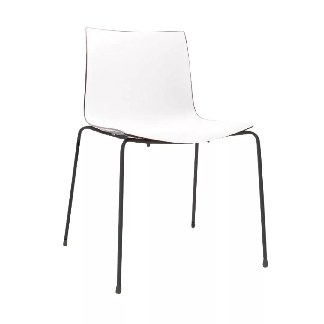 Arper - Catifa 46 0251 Stuhl zweifarbig Gestell schwarz - weiß/braun/Außens günstig online kaufen