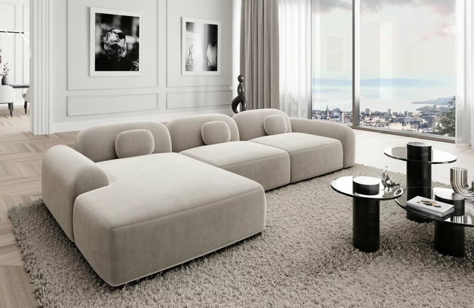 Sofa Dreams Ecksofa Polstersofa Stoff Couch Stoffsofa Modern Sofa Barcelona günstig online kaufen