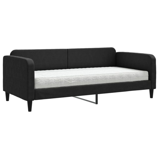 vidaXL Gästebett Gästebett Tagesbett mit Matratze Schwarz 90x200 cm Stoff B günstig online kaufen