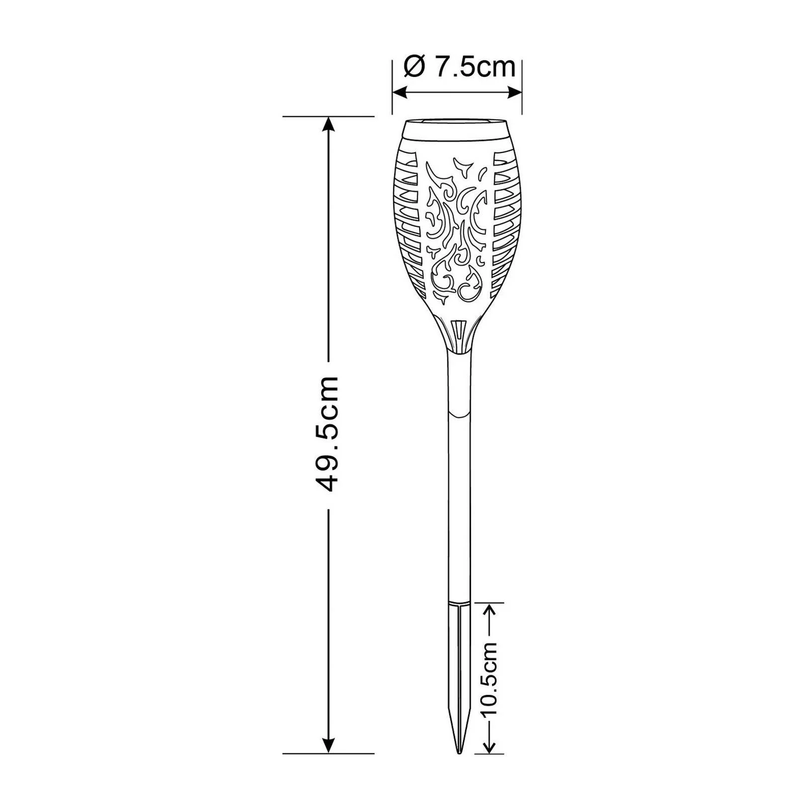 LED-Solar-Erdspießleuchte 33536-3, Fackel, schwarz, 3er-Set günstig online kaufen