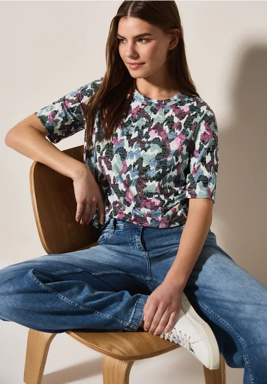 Cecil T-Shirt, aus softem Materialmix günstig online kaufen