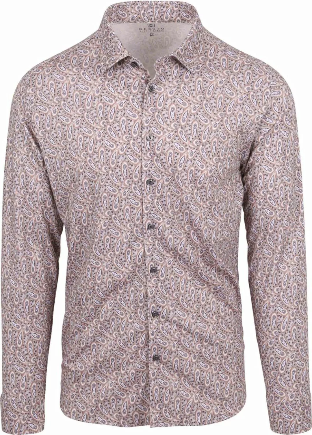 DESOTO Hemd Timeless Elegance Druck Paisley Beige - Größe L günstig online kaufen