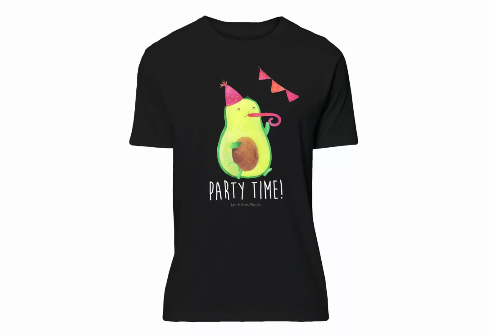 Mr. & Mrs. Panda T-Shirt Avocado Party Time - Schwarz - Geschenk, Veggie, J günstig online kaufen