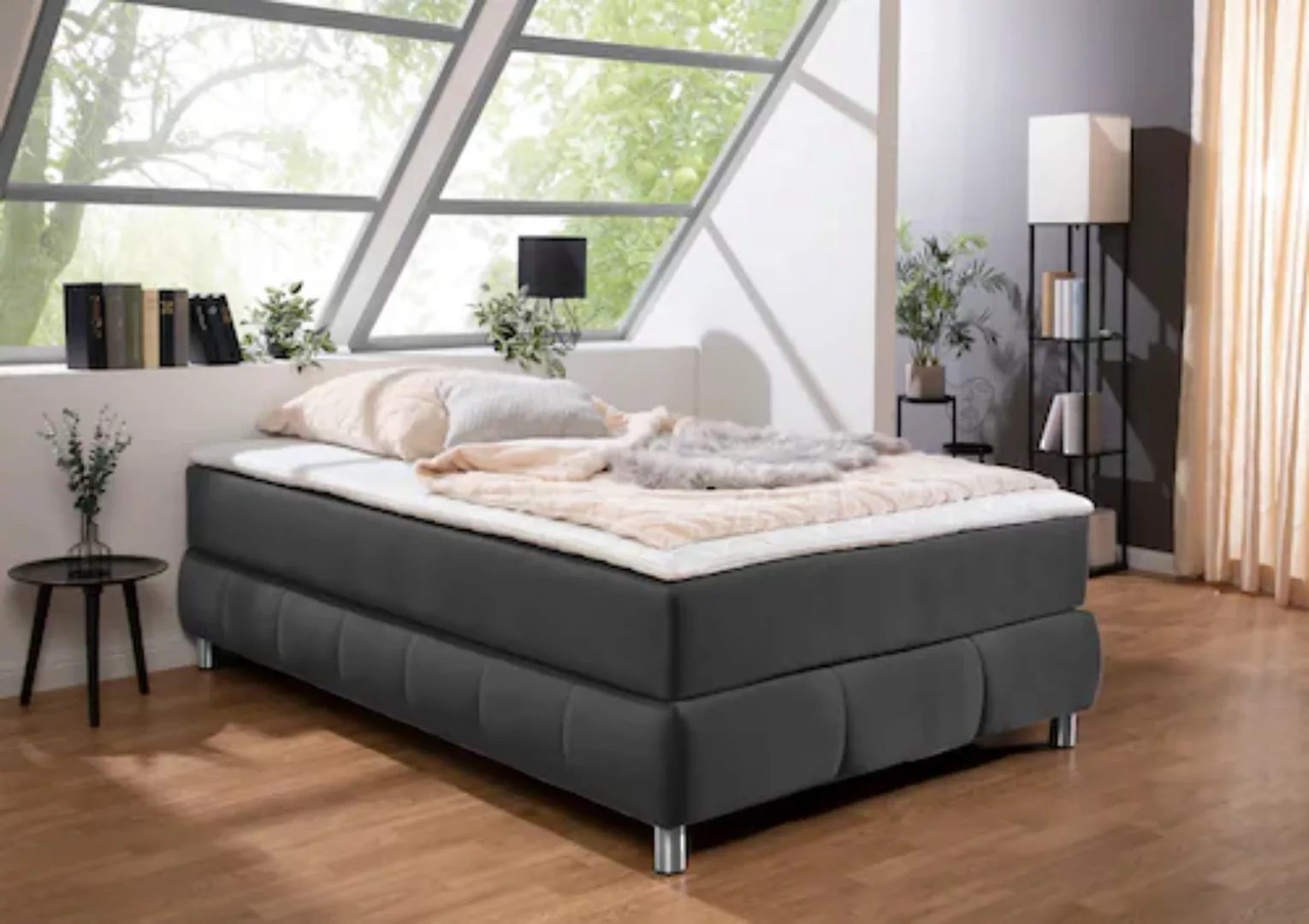 andas Boxspringbett "Salo", Ohne Kopfteil, inkl. Topper, auch in Überlänge günstig online kaufen