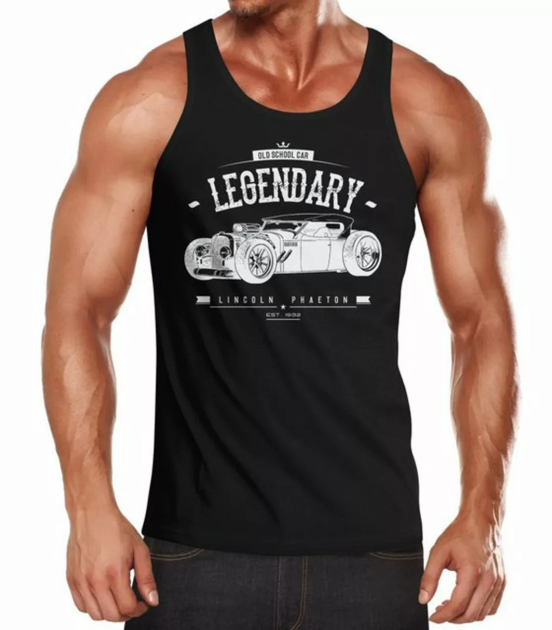 MoonWorks Tanktop Herren Tanktop Hot Rod Retro Auto Car Oldschool Rockabill günstig online kaufen