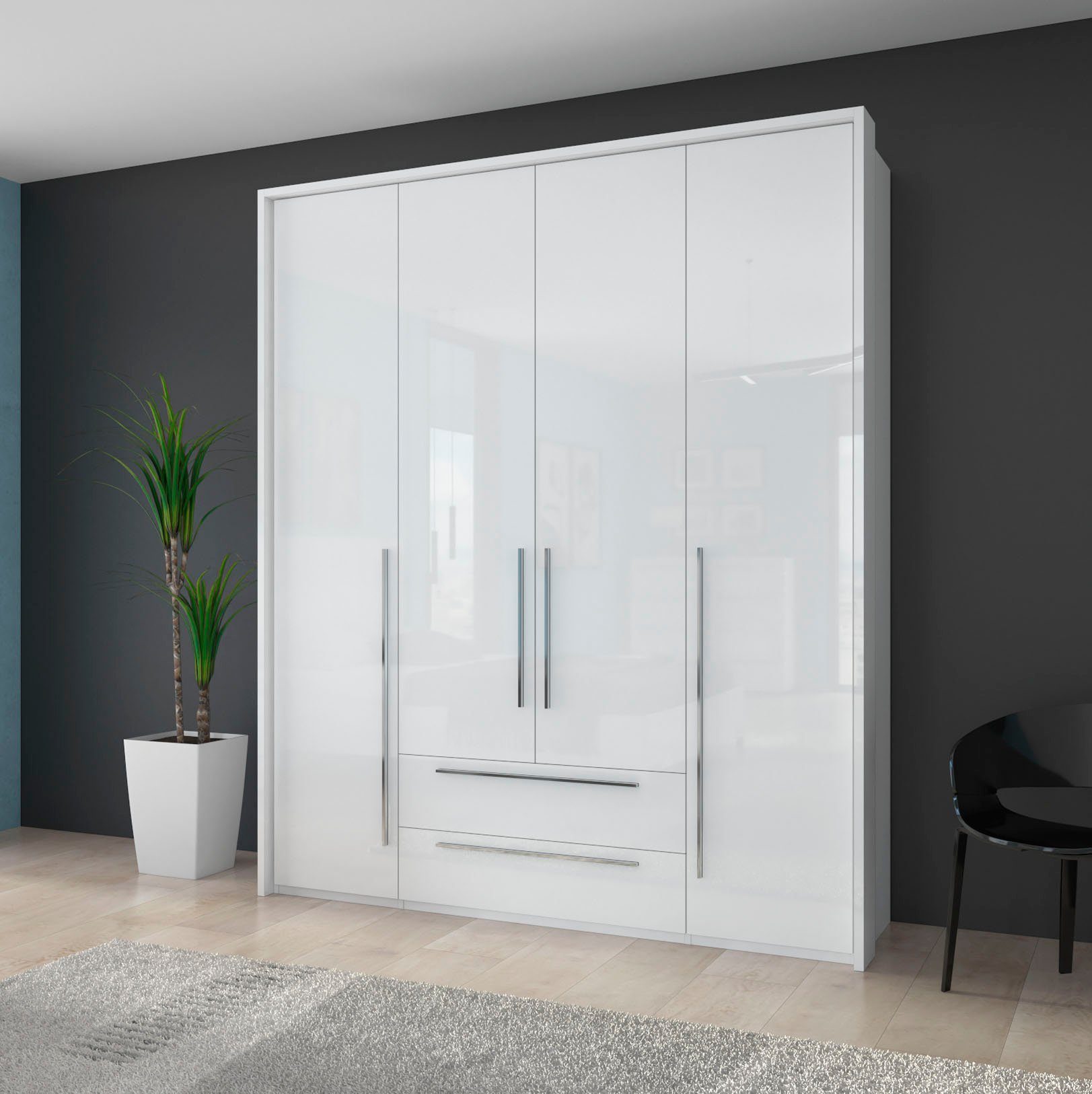 Places of Style Drehtürenschrank "Piano, inklusive Rahmen und Beleuchtung, günstig online kaufen