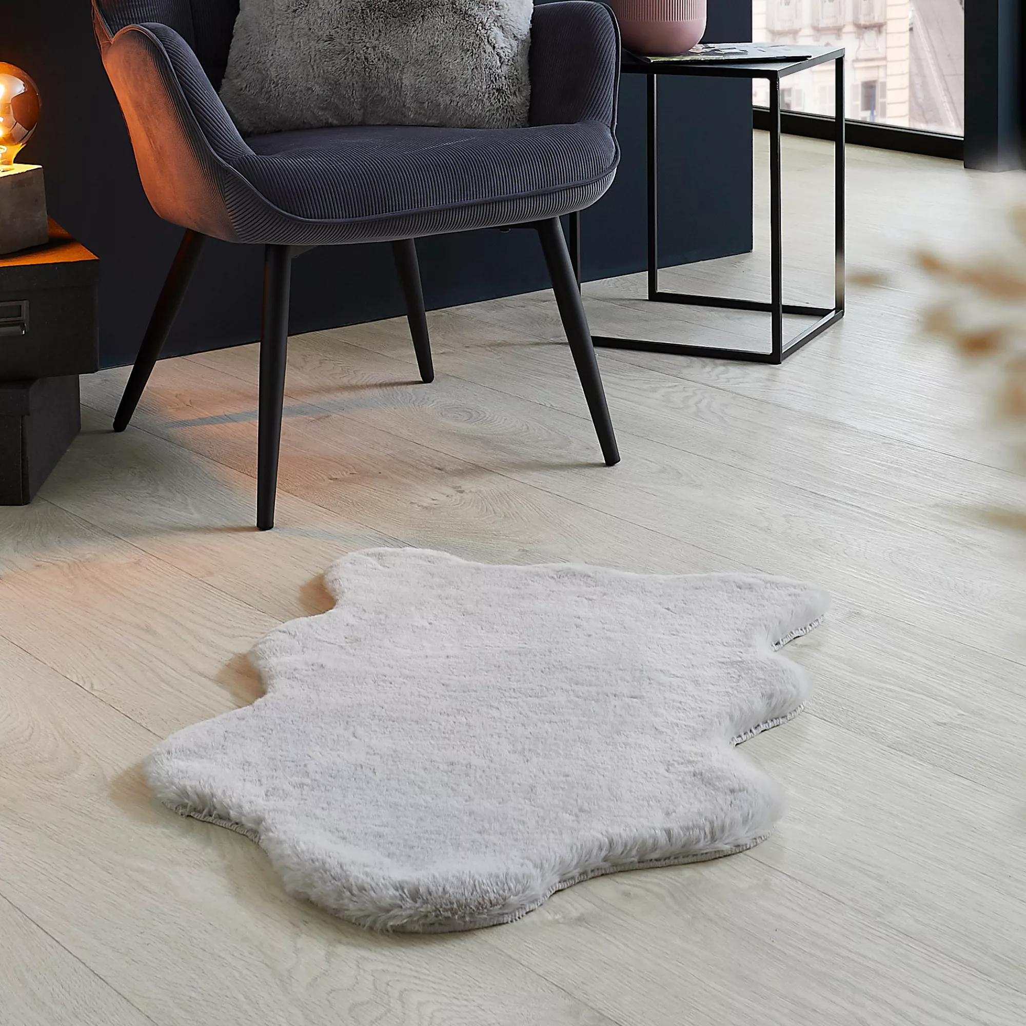my home Fellteppich »Lugano«, fellförmig, 30 mm Höhe, Kunstfell, Uni Farben günstig online kaufen