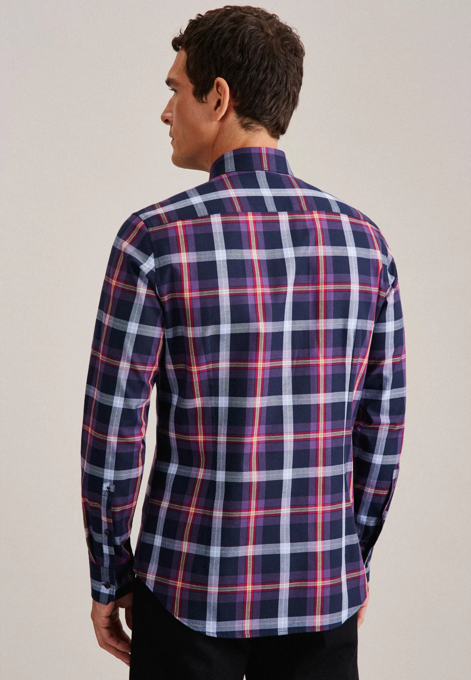 seidensticker Flanellhemd "Slim", Slim Langarm Button-Down-Kragen Karo günstig online kaufen