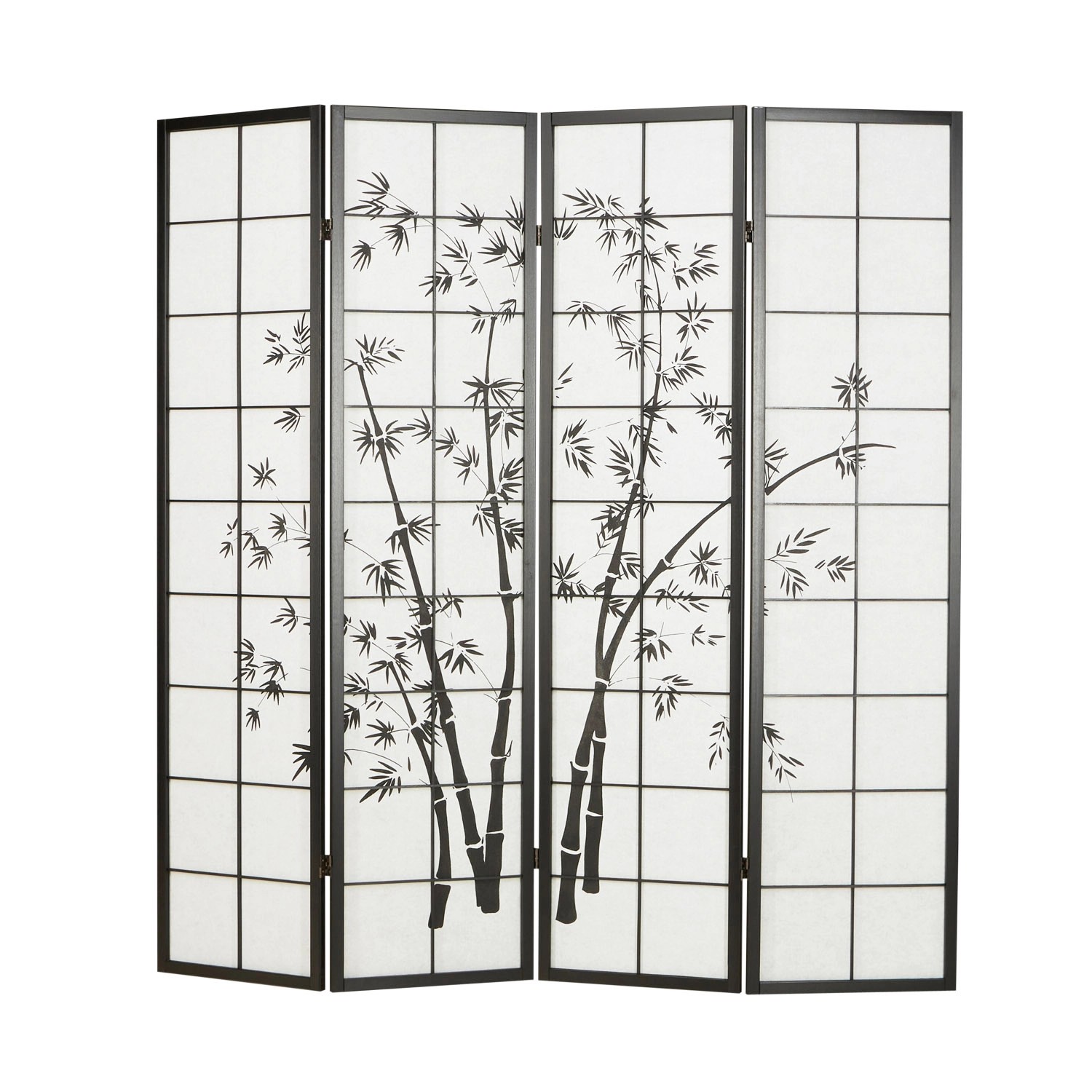 Homestyle4u 4-tlg. Paravent in Schwarz 176x179 cm 286 günstig online kaufen