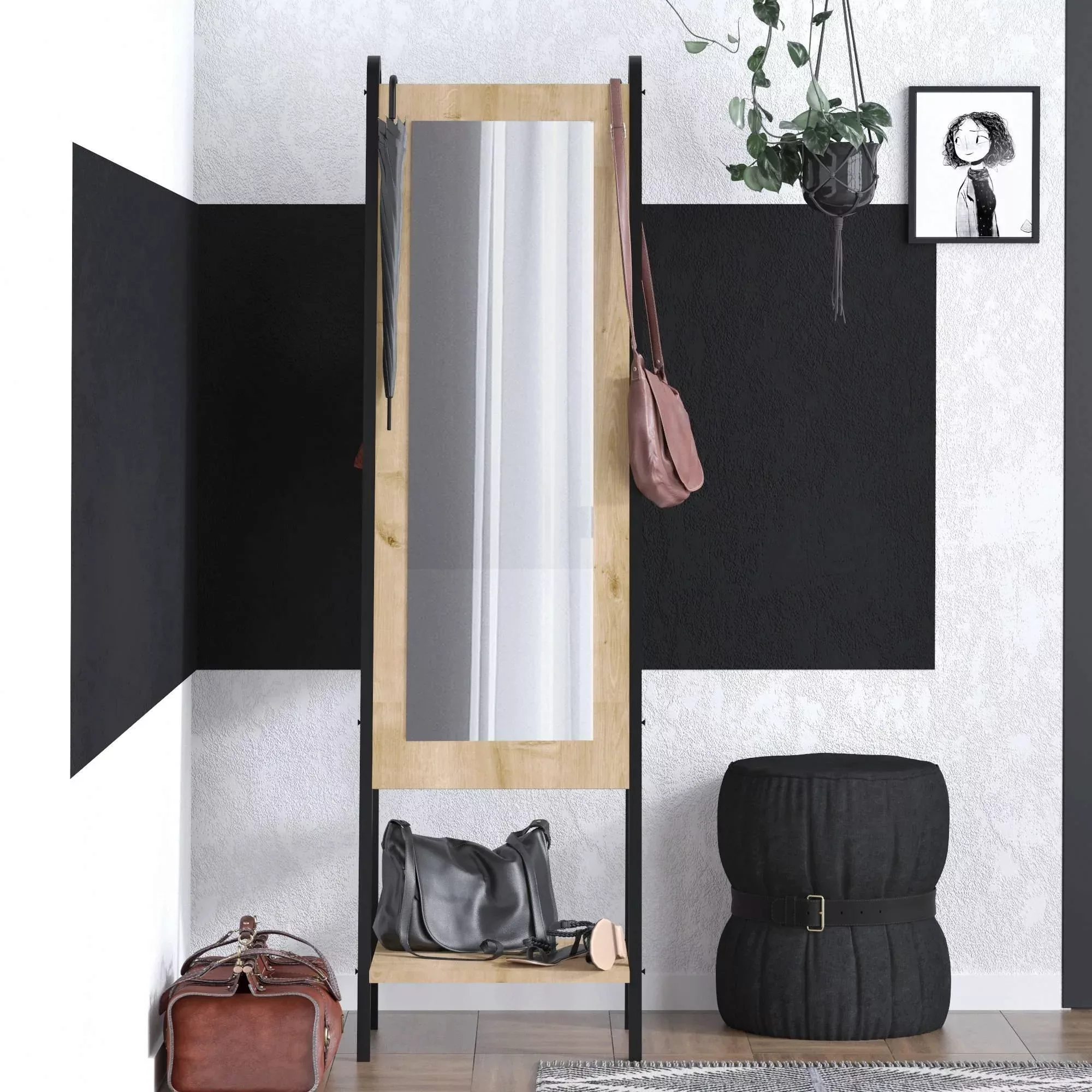 Kalune Design | Garderobenständer mit Spiegel Monet günstig online kaufen