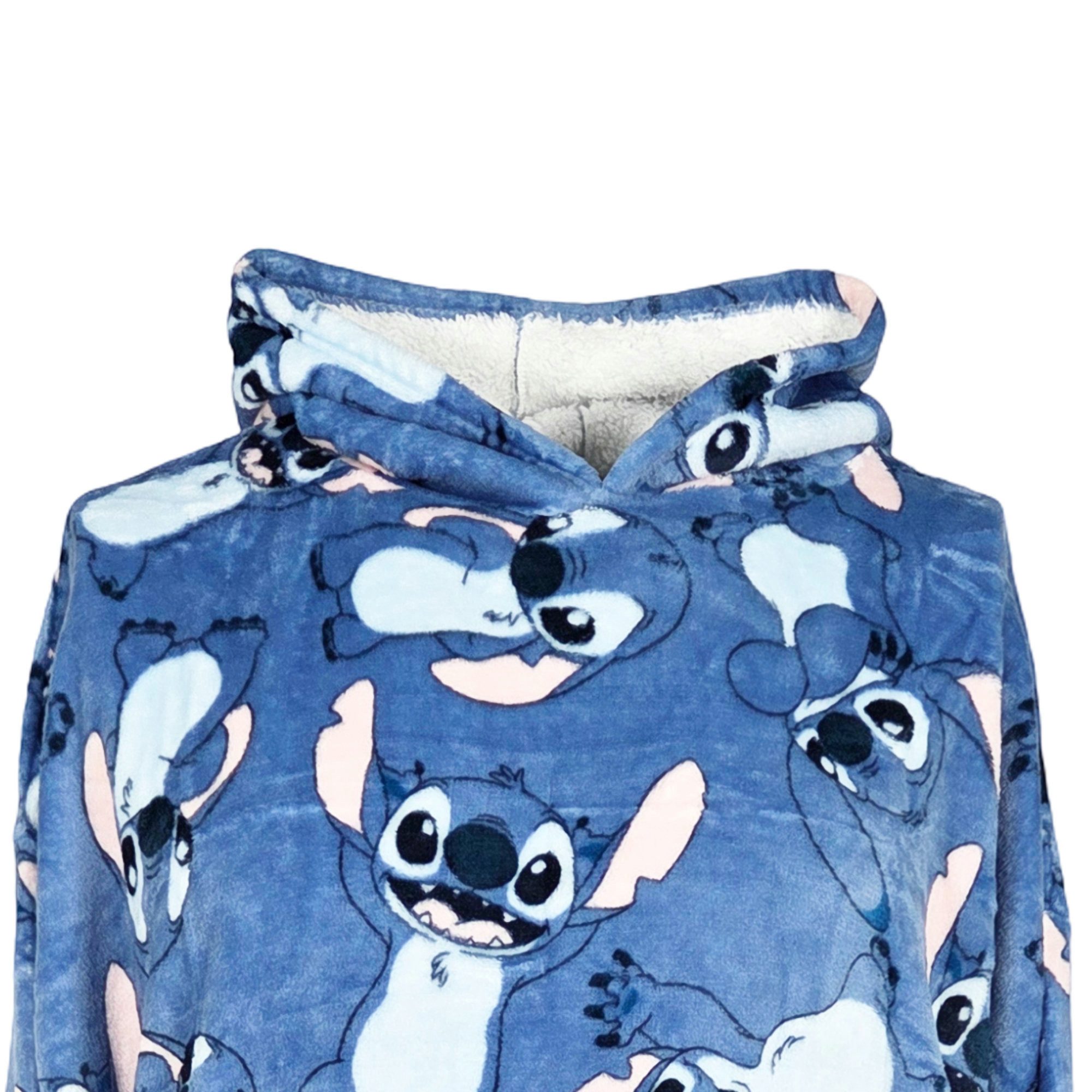 Wohndecke Disney Stitch Kuschelponcho mit Ärmeln günstig online kaufen