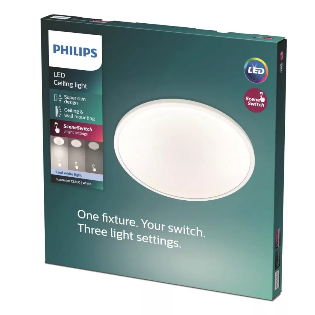 Philips LED Deckenleuchte Cl550 in Weiß 18W 1700lm 4000K günstig online kaufen