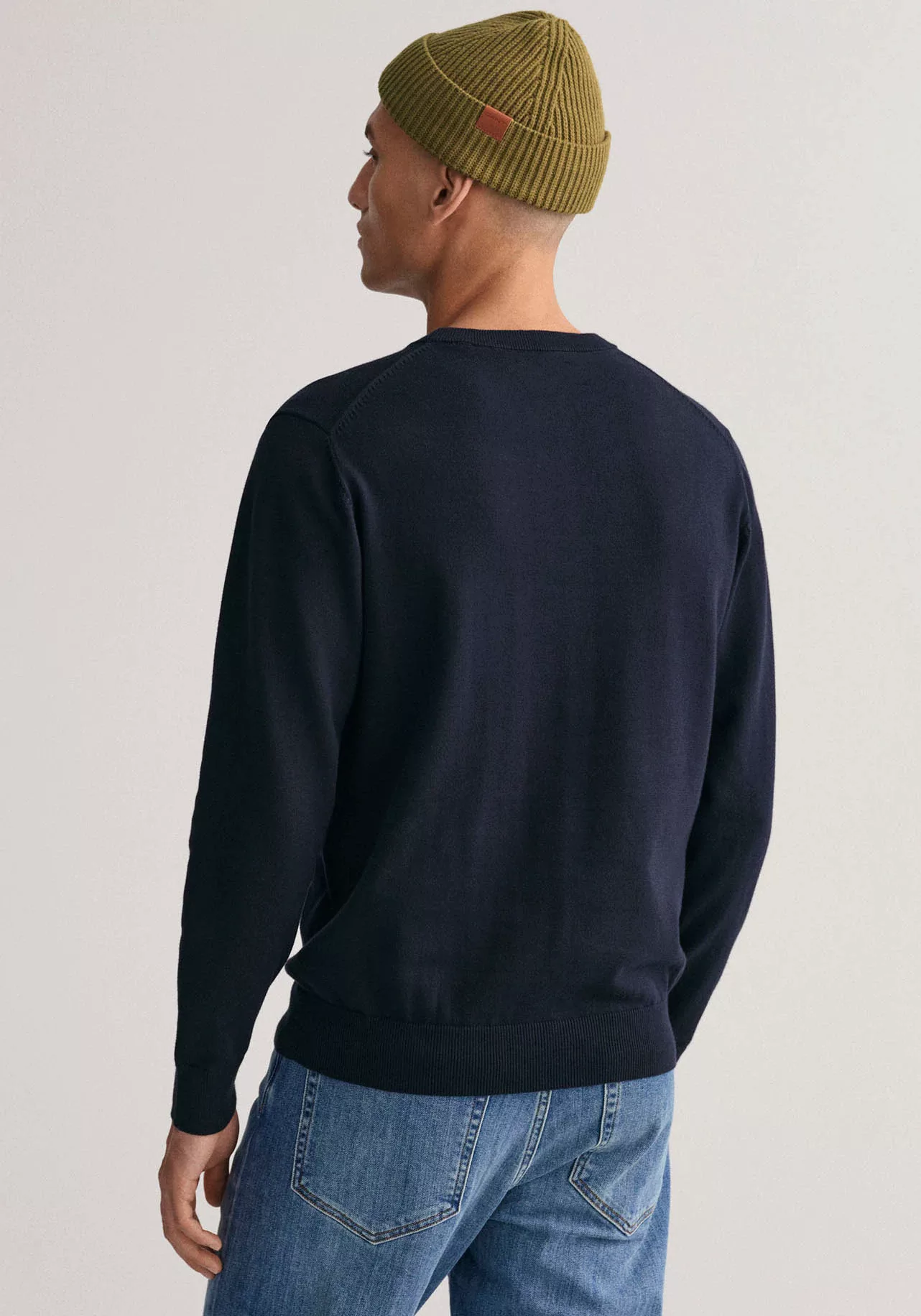 Gant V-Ausschnitt-Pullover blau regular fit (1-tlg) günstig online kaufen