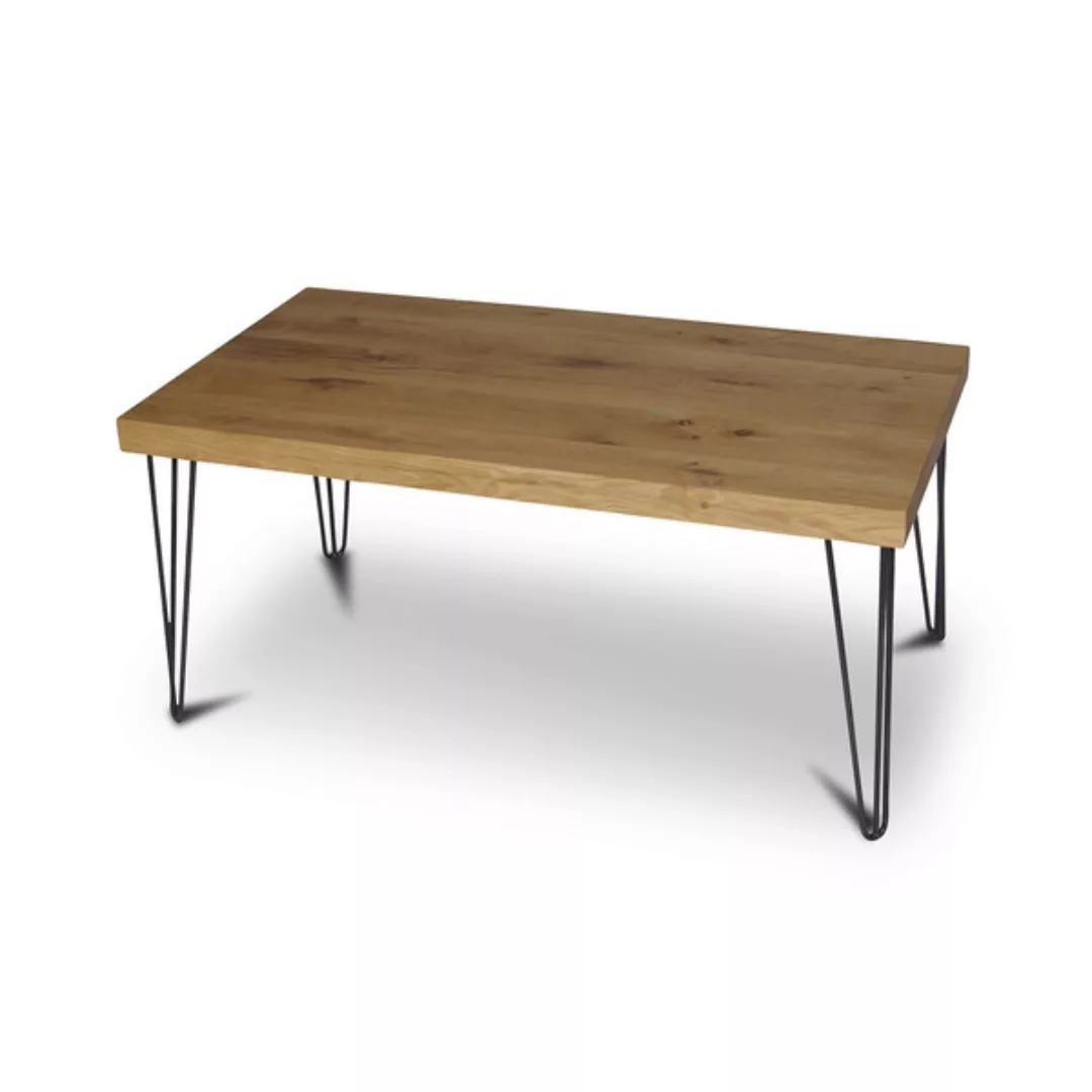 Balken Couchtisch 100x60 Cm Wildeiche Massivholz Beistelltisch Tisch günstig online kaufen