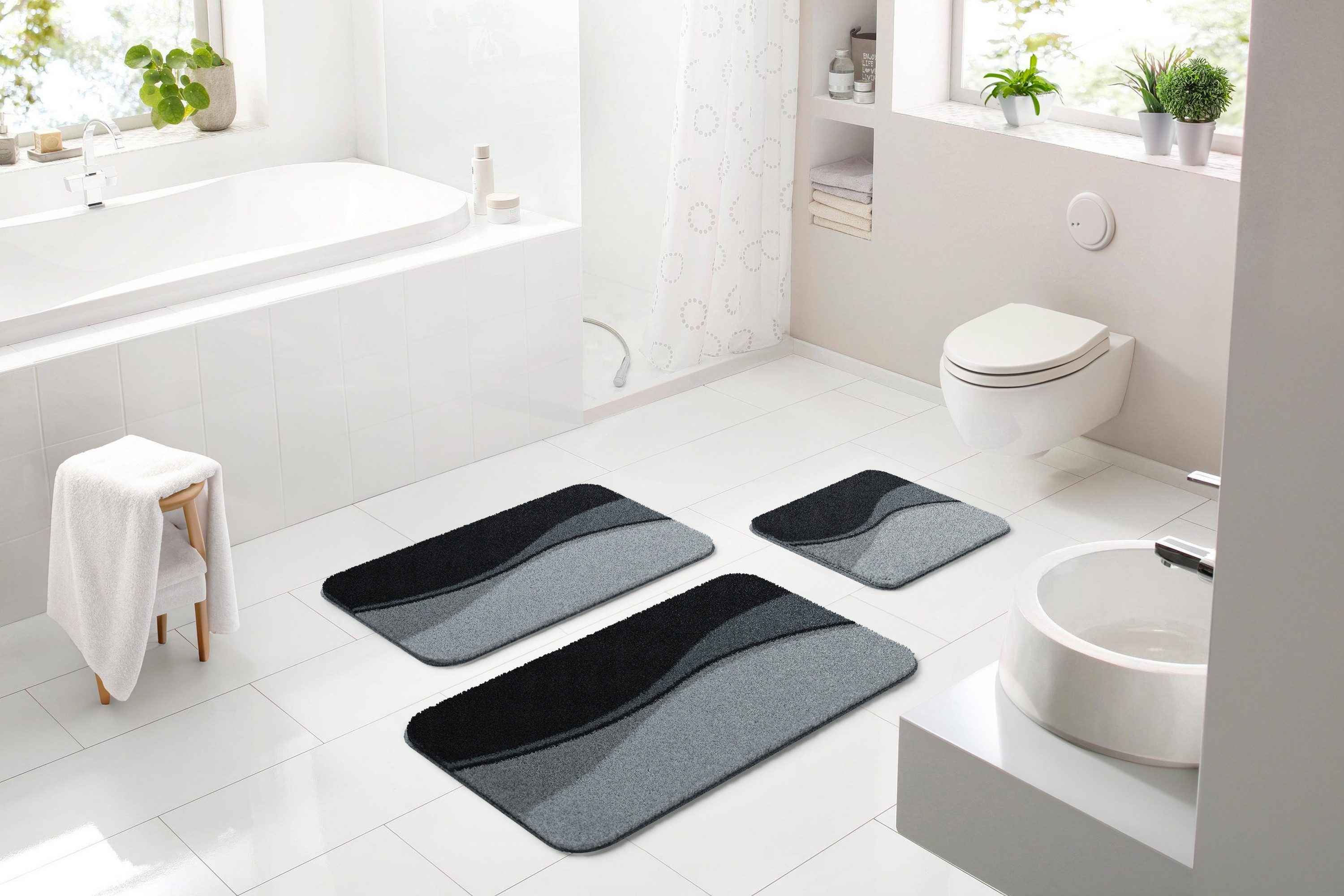 Grund Badematte   ¦ schwarz ¦ Synthetik ¦ Maße (cm): B: 65 H: 1,8 Badtextil günstig online kaufen
