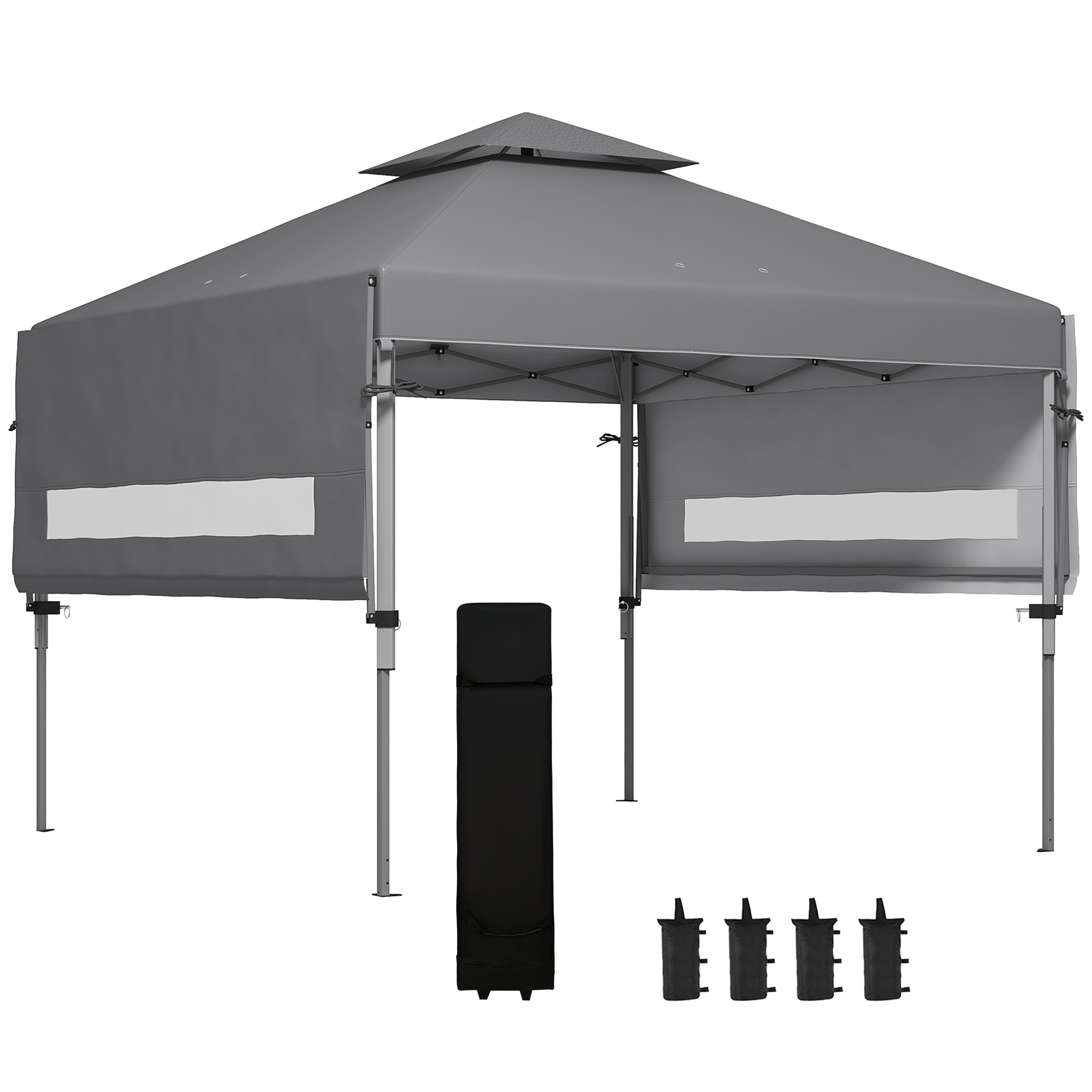 Outsunny Garten Pop-Up Pavillon Faltbar 5 x 3 m, Oxford-Gewebe mit 2 verste günstig online kaufen