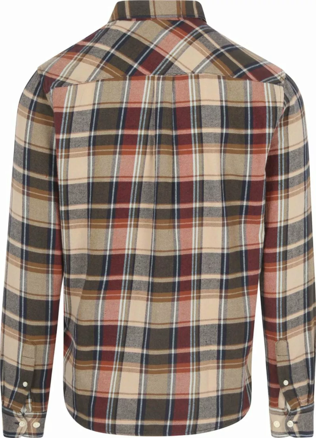 WissenBaumwolle Apparel Hemd Flanel Karos Beige - Größe XL günstig online kaufen