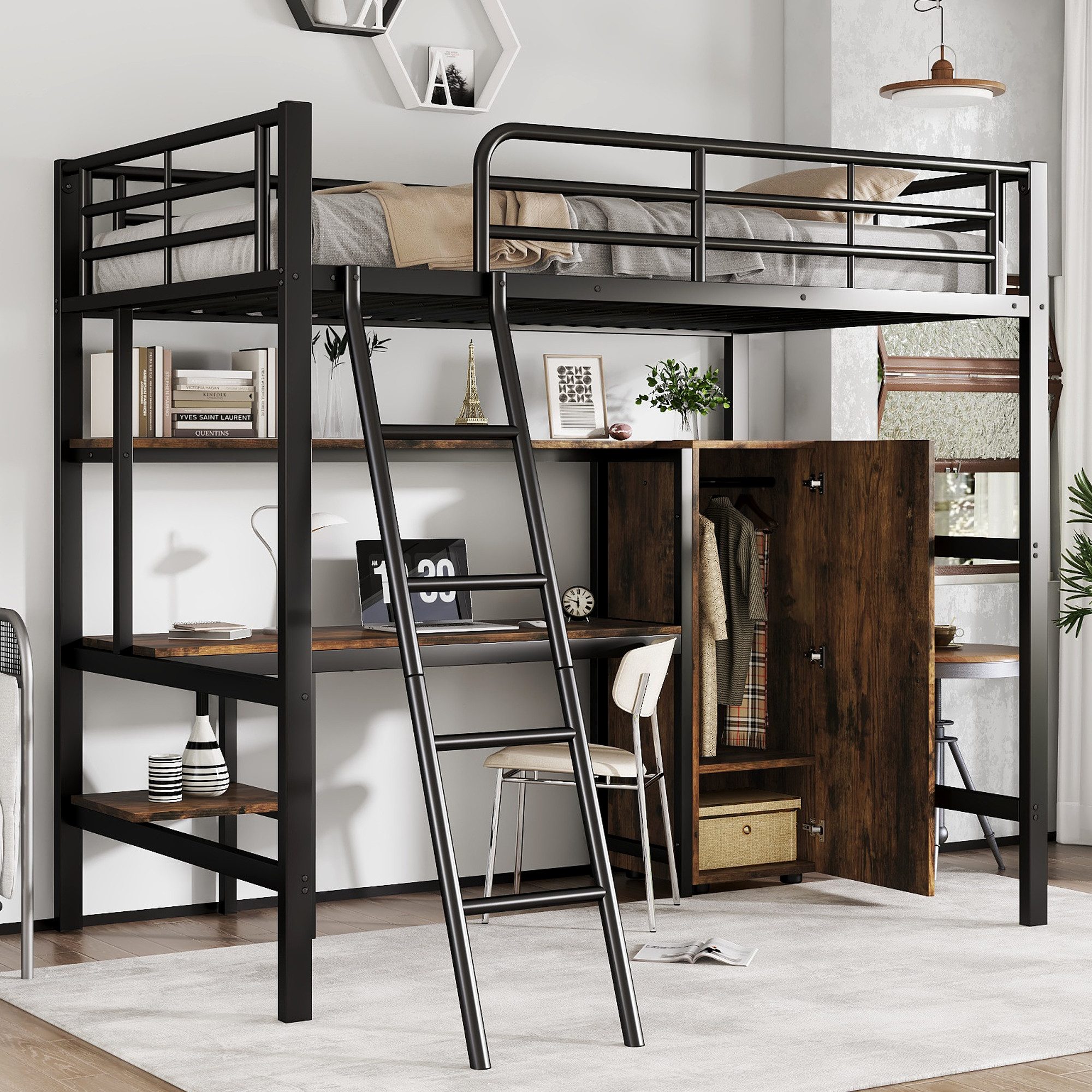 Merax Hochbett (1-St) Etagenbett 90x200cm mit günstig online kaufen