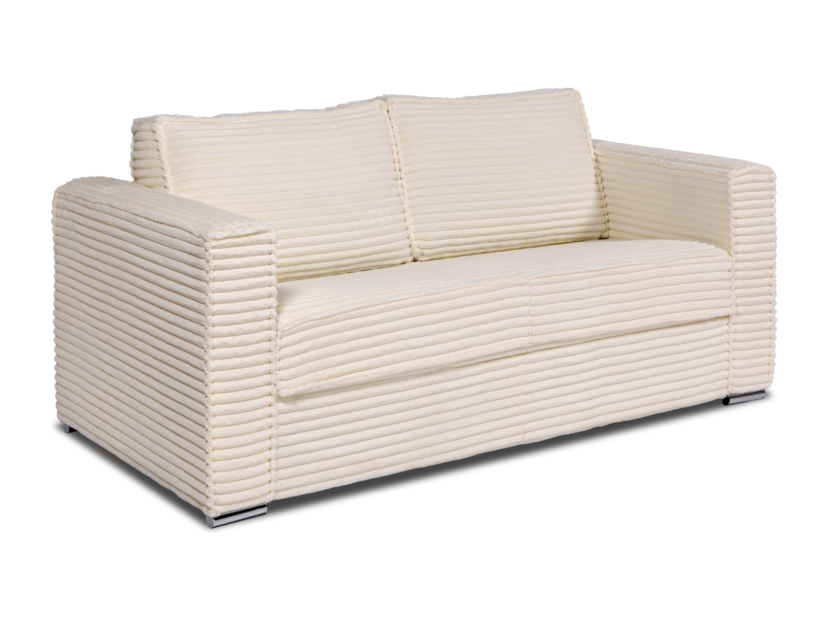 Schlafsofa mit Matratze 3-Sitzer - grob gerippter Cord - Beige - Liegefläch günstig online kaufen