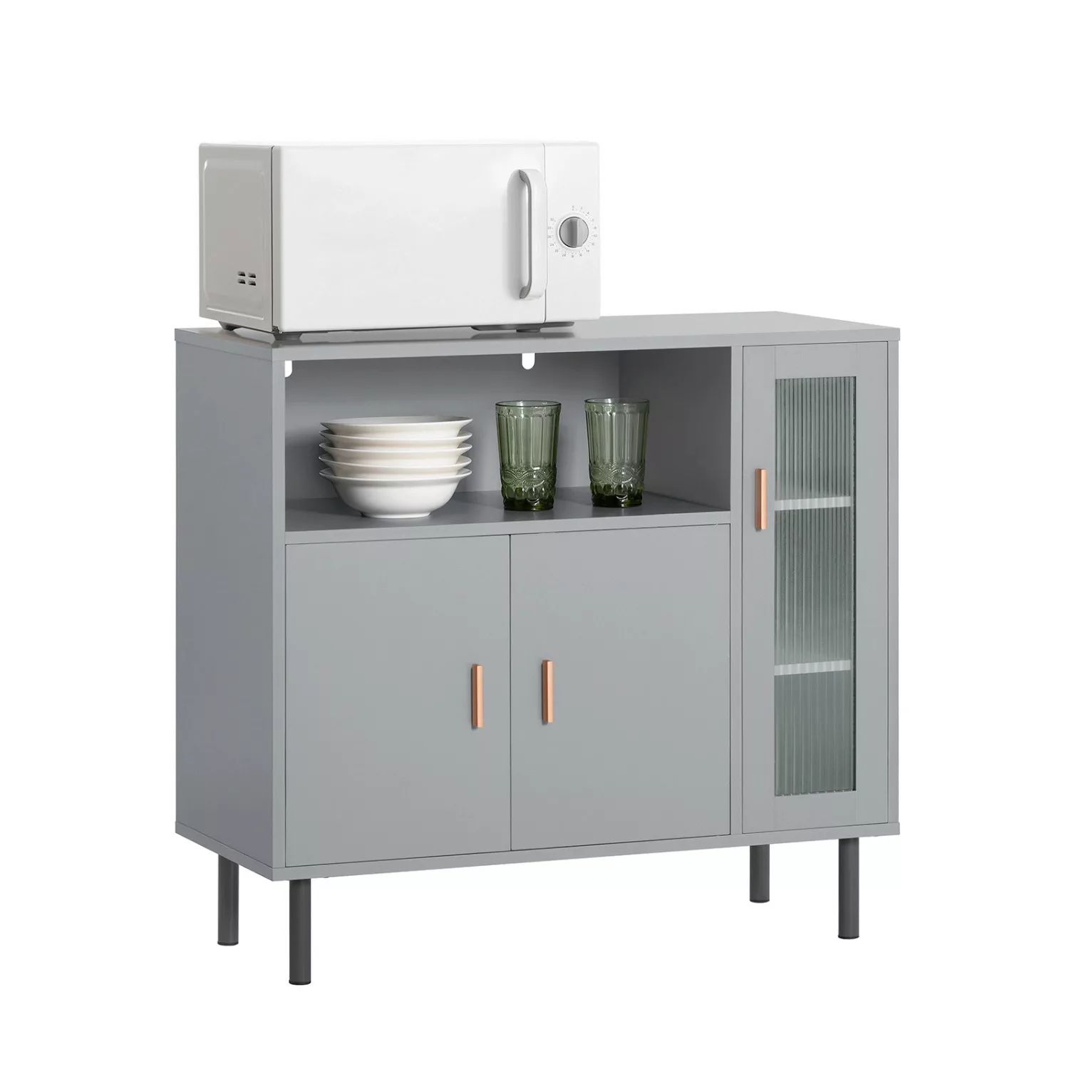 SoBuy Küchenschrank Mikrowellenschrank Sideboard Kommode Buffet FSB82-HG günstig online kaufen