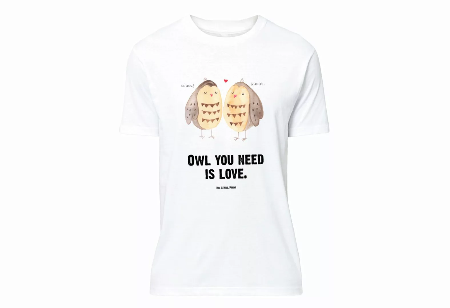Mr. & Mrs. Panda T-Shirt Eule Liebe - Weiß - Geschenk, Party, Schlafshirt, günstig online kaufen