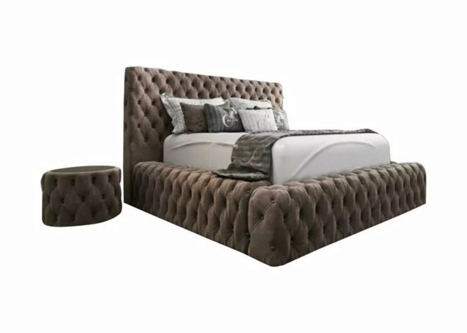 Xlmoebel Bett Moderne Chesterfield Boxspring Betten, Luxus Textil Schlafzim günstig online kaufen