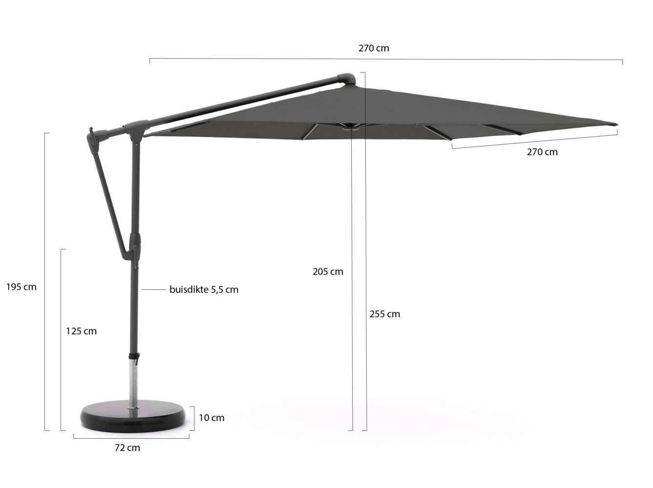 Glatz Sunwing Casa Ampelschirm 270x270 cm günstig online kaufen