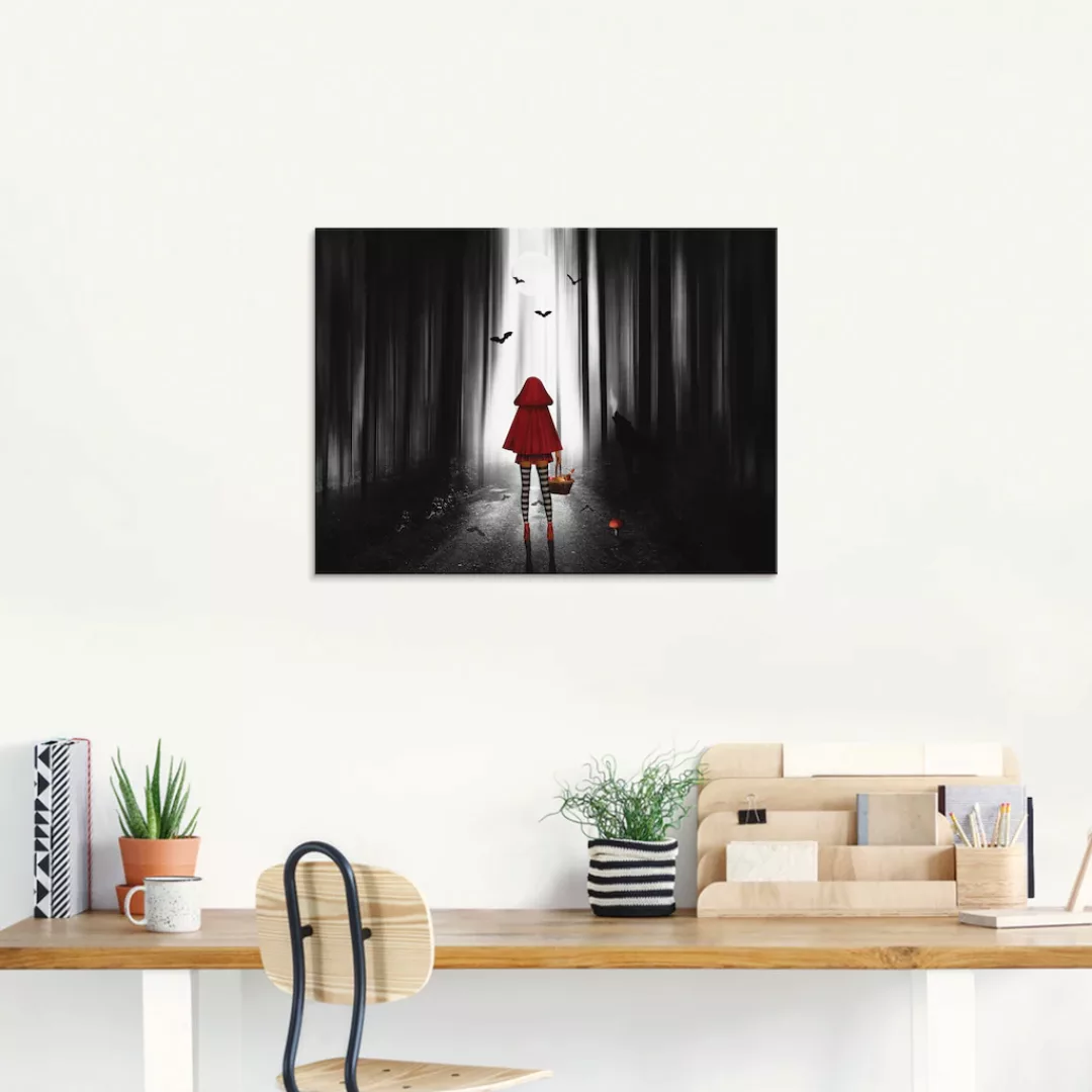 Artland Glasbild "Das Rotkäppchen auf High Heels", Dark Fantasy, (1 St.), i günstig online kaufen