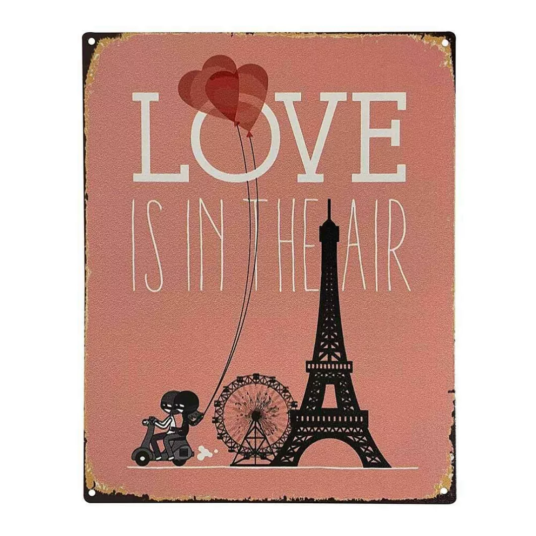 Blechschild Love is in the Air Eiffelturm Paris Nostalgie Dekoschild Vintag günstig online kaufen