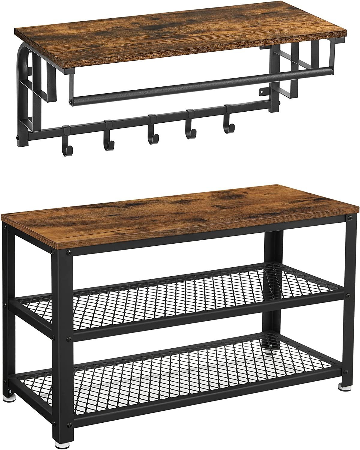 VASAGLE Garderoben-Set, 2 Set, Wandgarderobe und günstig online kaufen