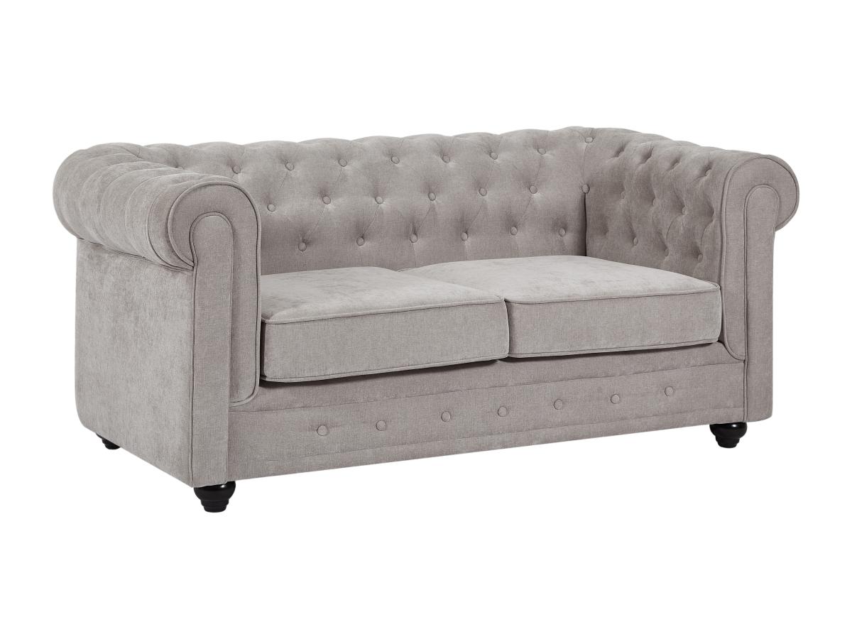 2-Sitzer-Sofa - Stoff - Grau - CHESTERFIELD günstig online kaufen