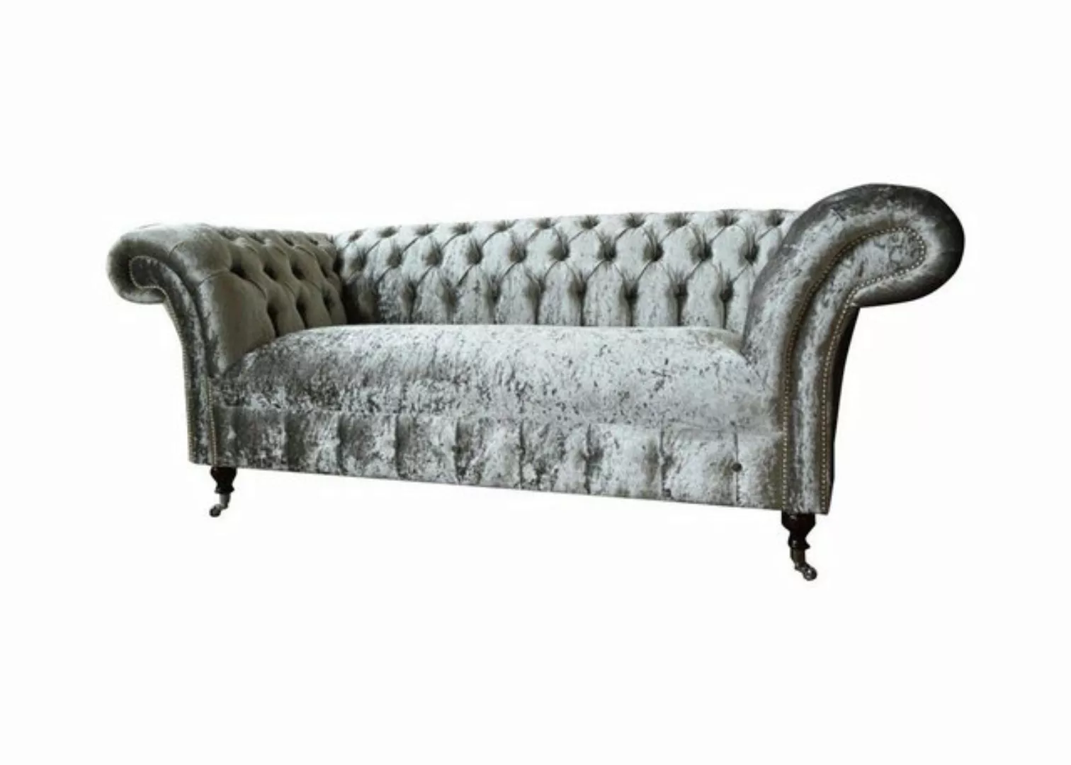 Xlmoebel Chesterfield-Sofa 2-Sitzer Chesterfield Sofa Couch Polster Samt St günstig online kaufen