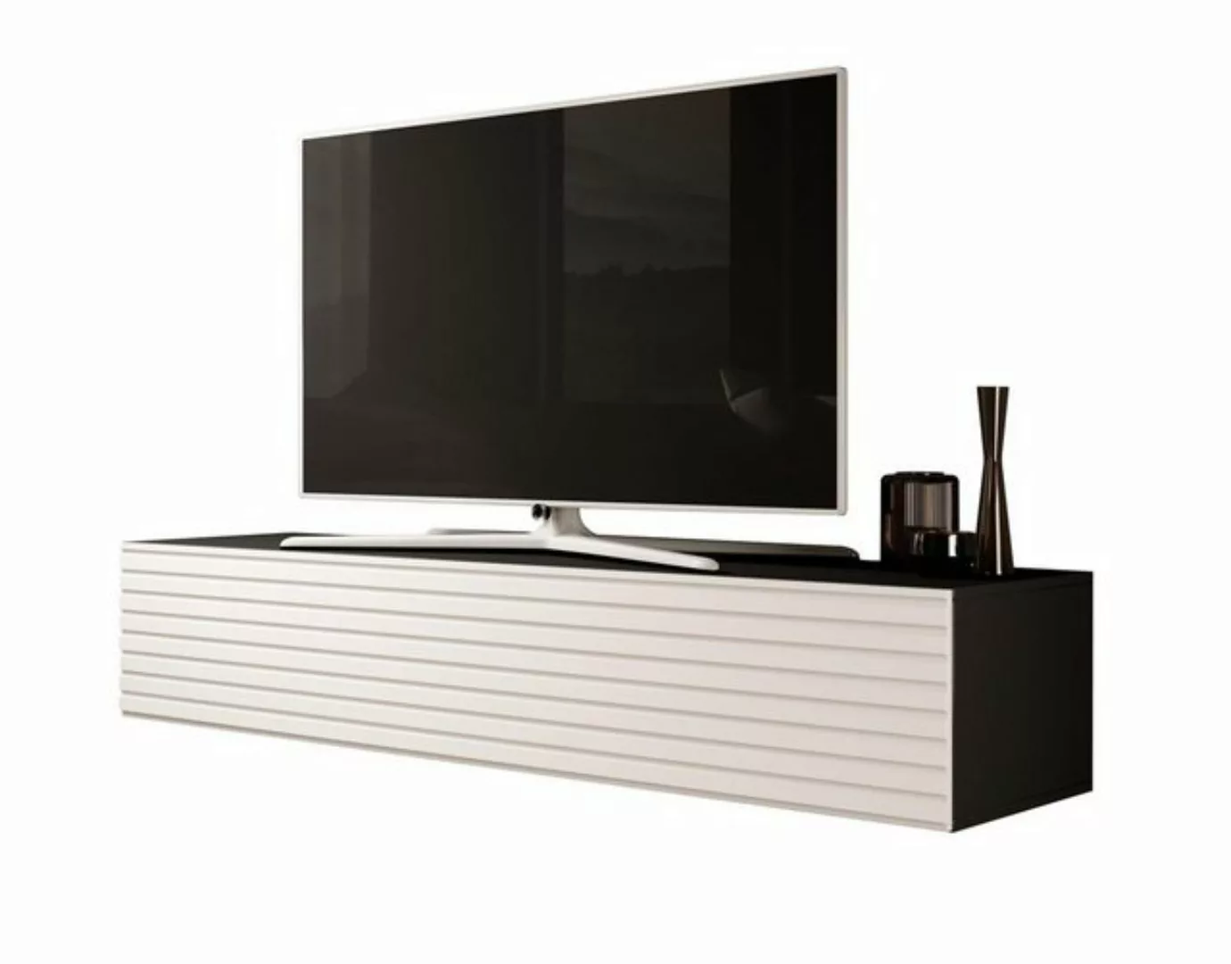 Furnix TV-Schrank Lowboard ZIBO 160 mit Lamellenfront Hängeschrank Designer günstig online kaufen