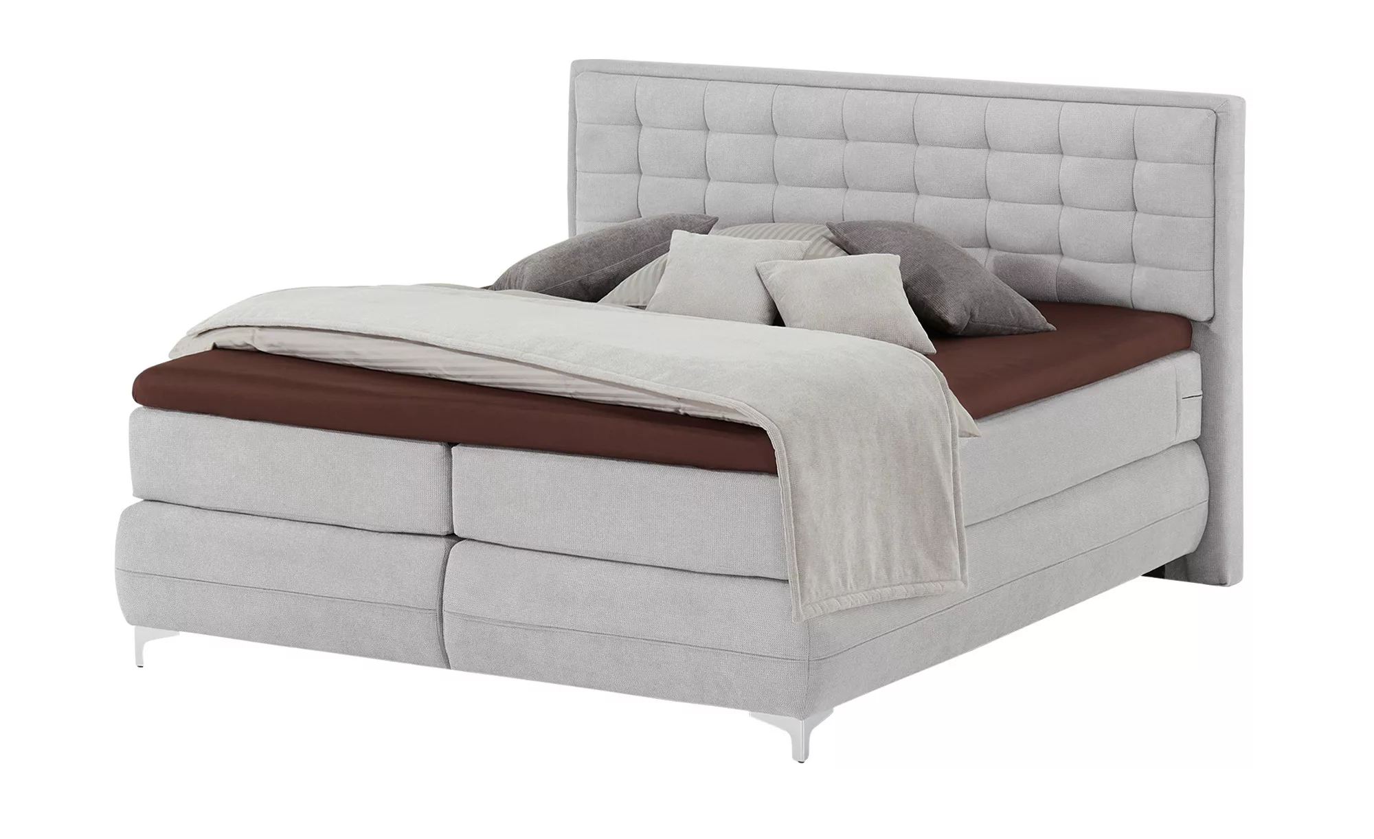 Gallery M Boxspringbett Standardversion Dubai ¦ grau ¦ Maße (cm): B: 177 H: günstig online kaufen