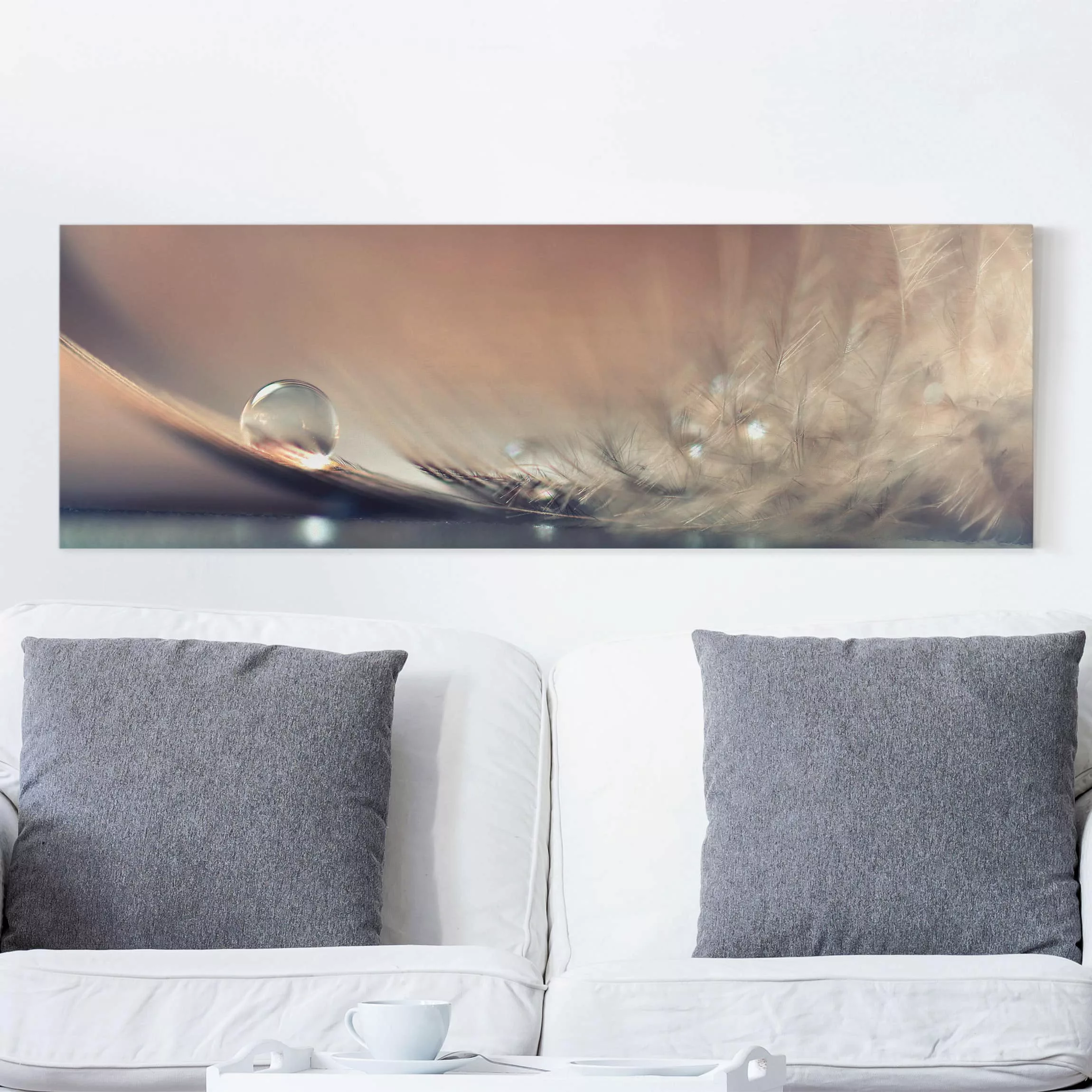 Leinwandbild Feder - Panorama Story of a Waterdrop günstig online kaufen