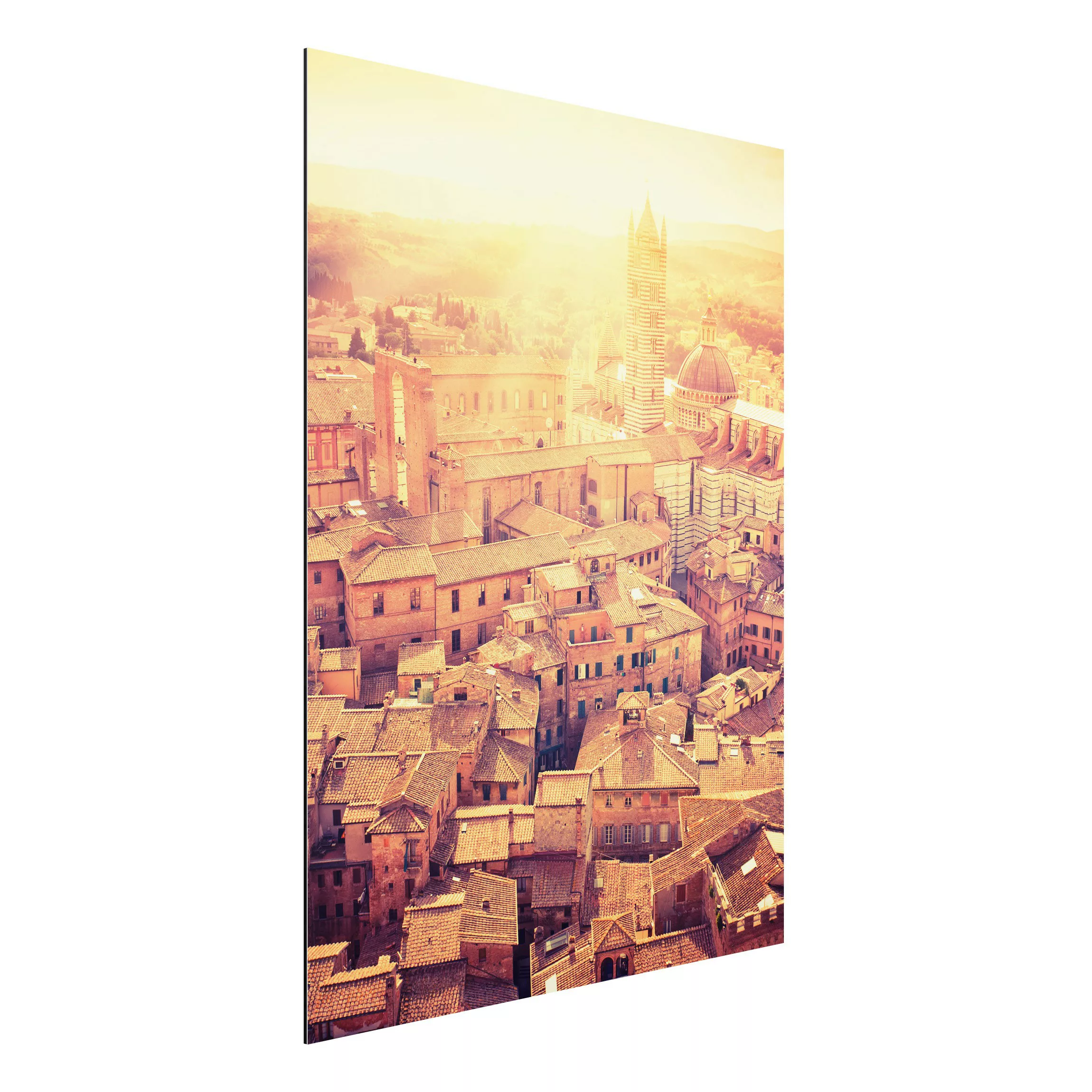 Alu-Dibond Bild Architekur & Skyline - Hochformat 3:4 Fiery Siena günstig online kaufen