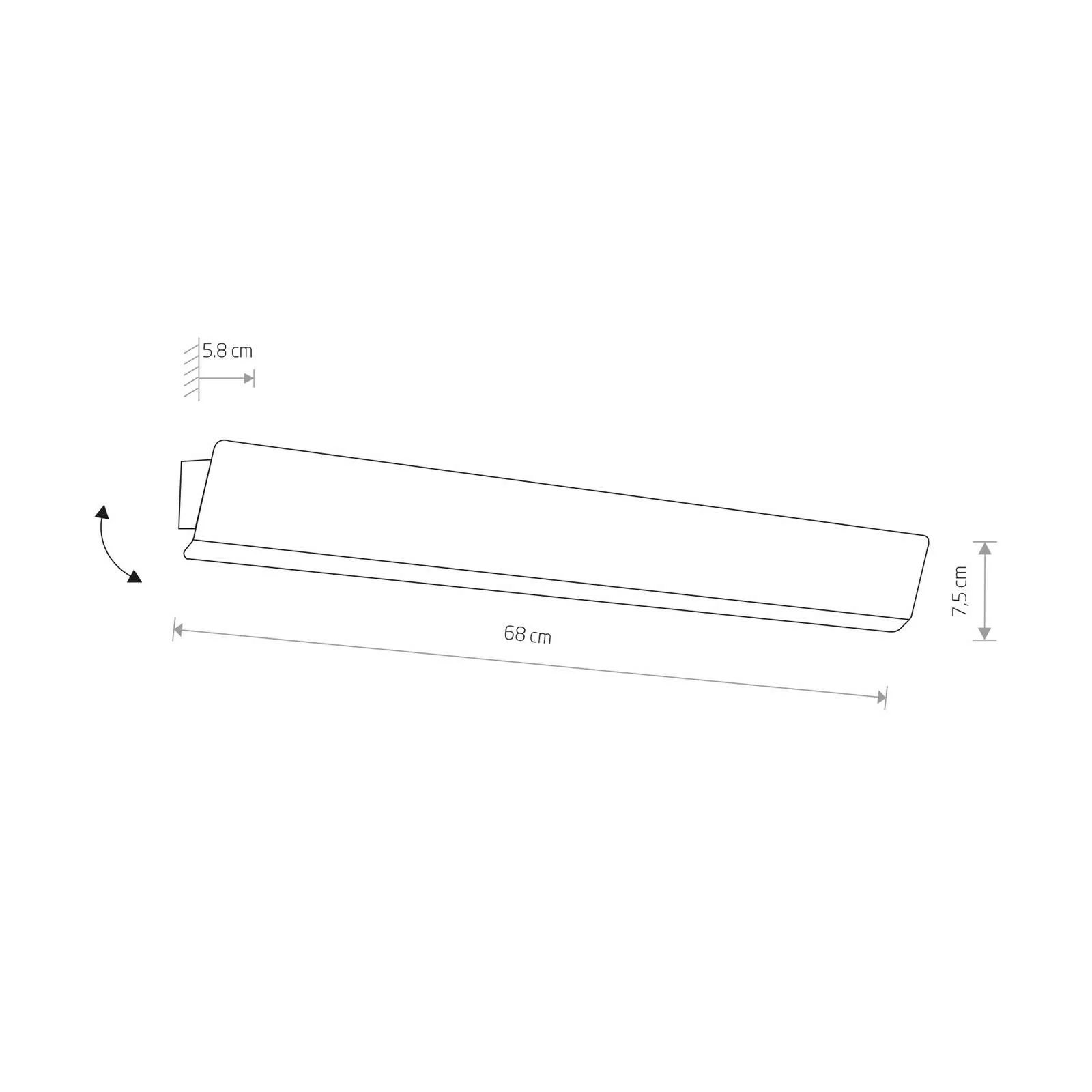 Wandlampe Wing, weiß, Stahl, Schalter, 68 cm breit günstig online kaufen