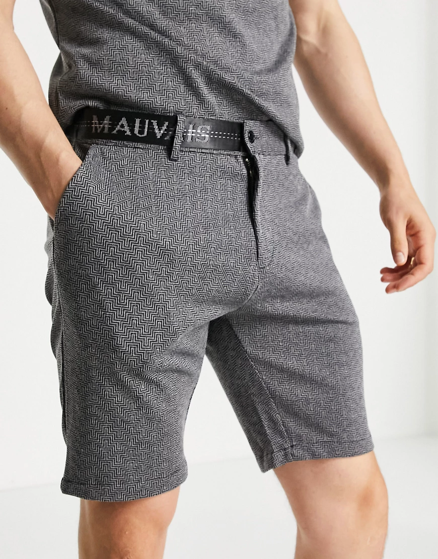 Mauvais – Elegante Shorts in Schwarz mit geometrischem Strickmuster günstig online kaufen