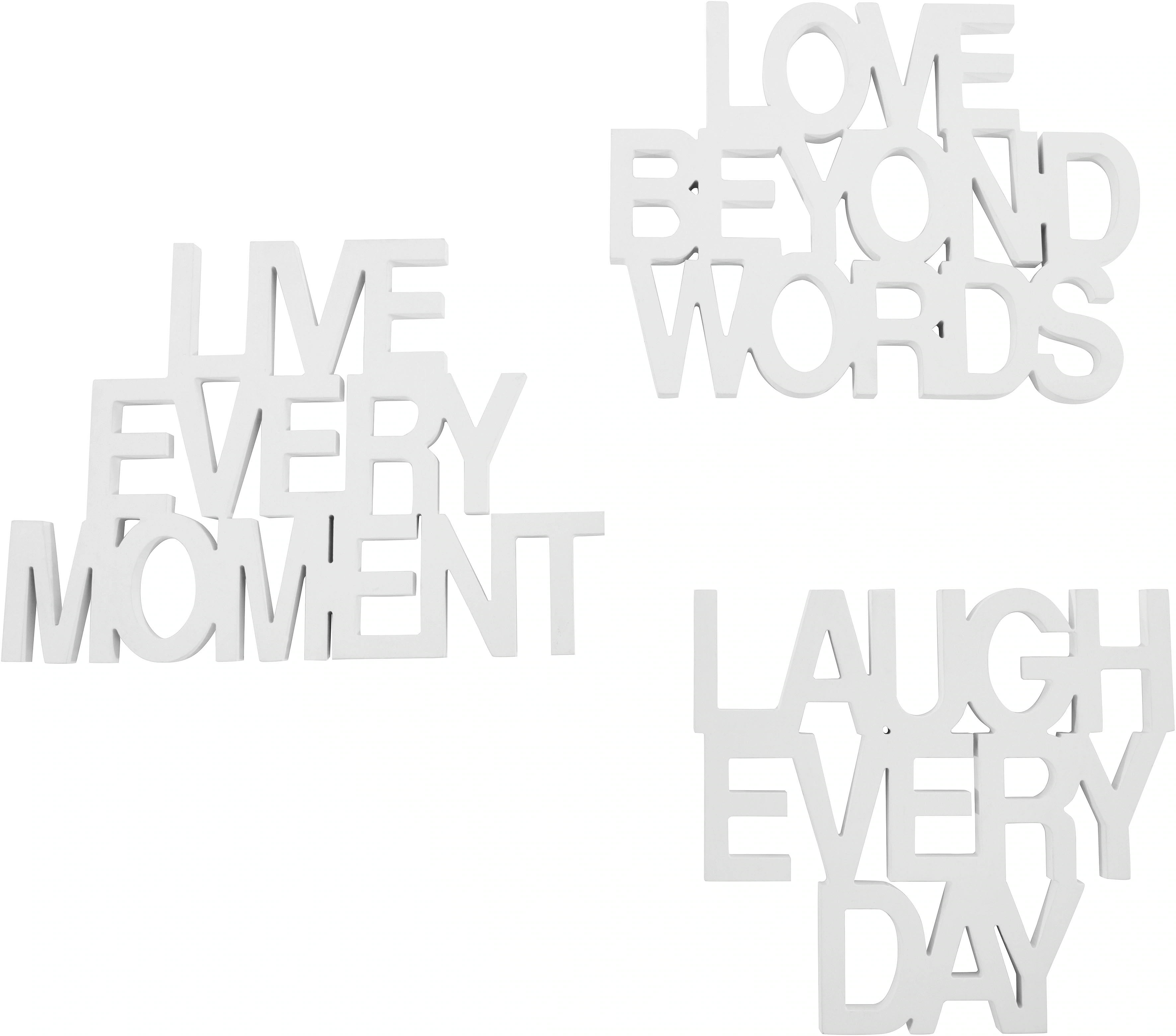 andas Wanddekoobjekt "Schriftzug Live every Moment - Love beyond Words - La günstig online kaufen