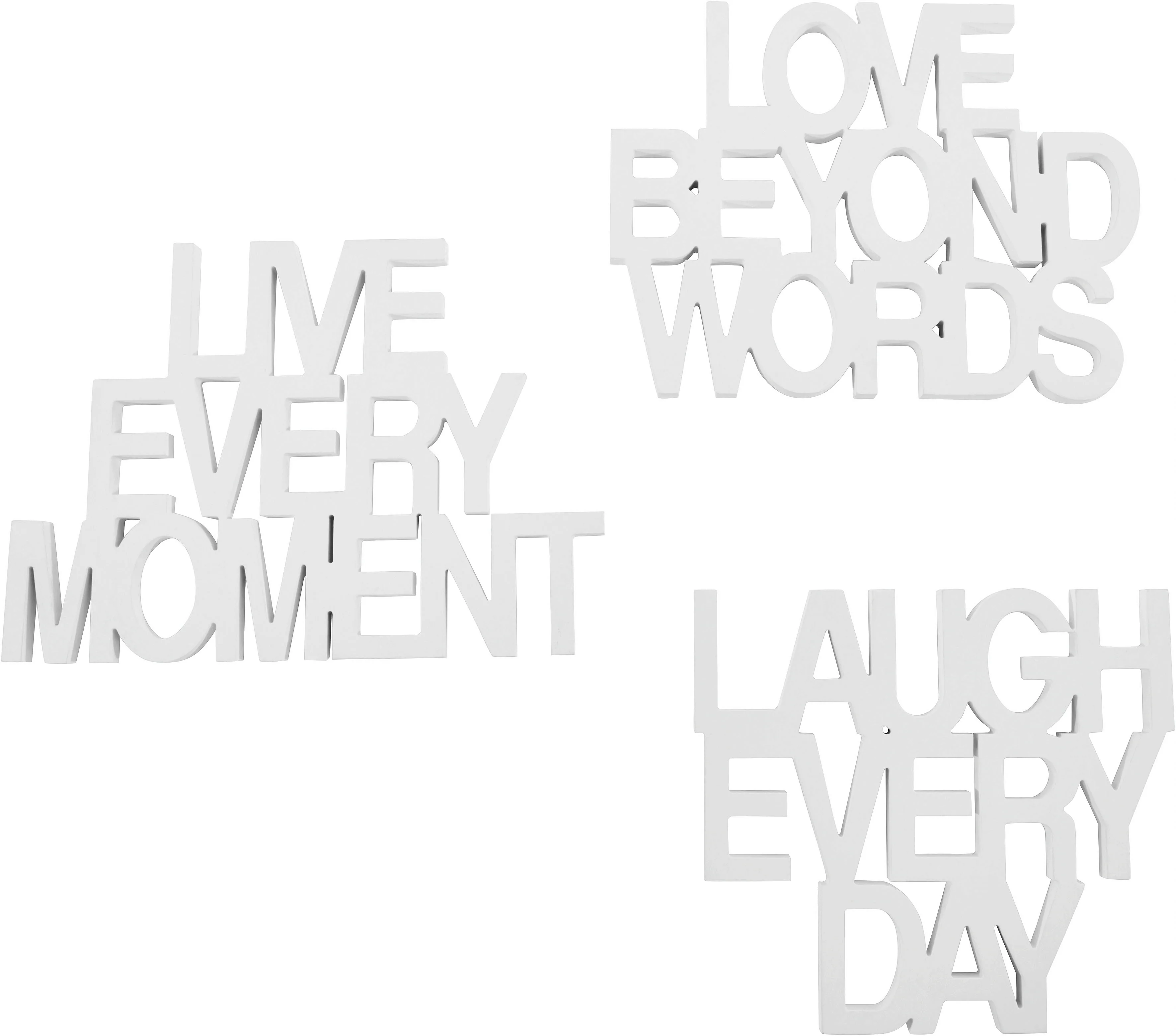 andas Wanddekoobjekt "Schriftzug Live every Moment - Love beyond Words - La günstig online kaufen