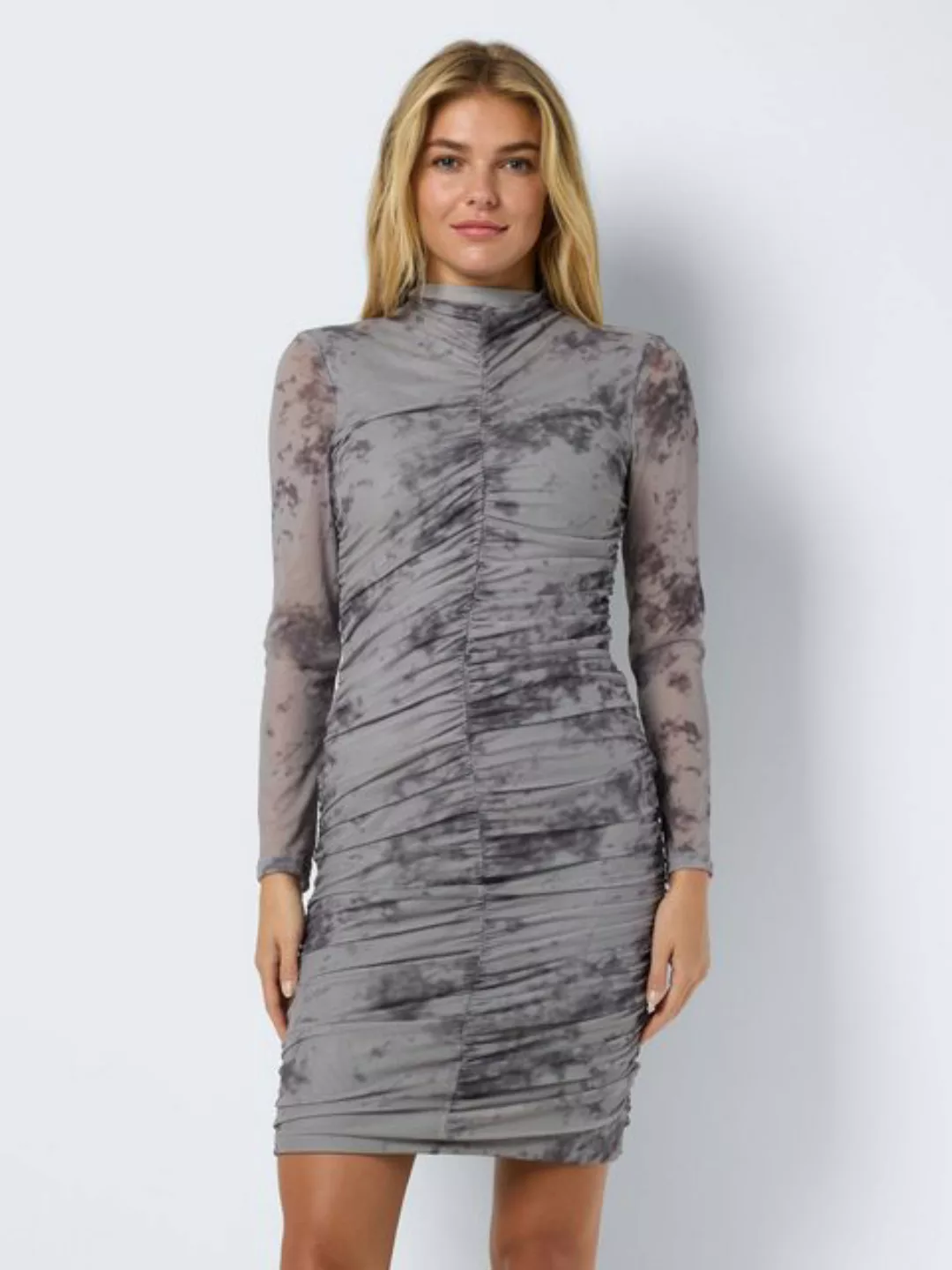 Noisy may Abendkleid Kleid Kurz Stretch Allover-Print Rundhals (lang) NMIGG günstig online kaufen