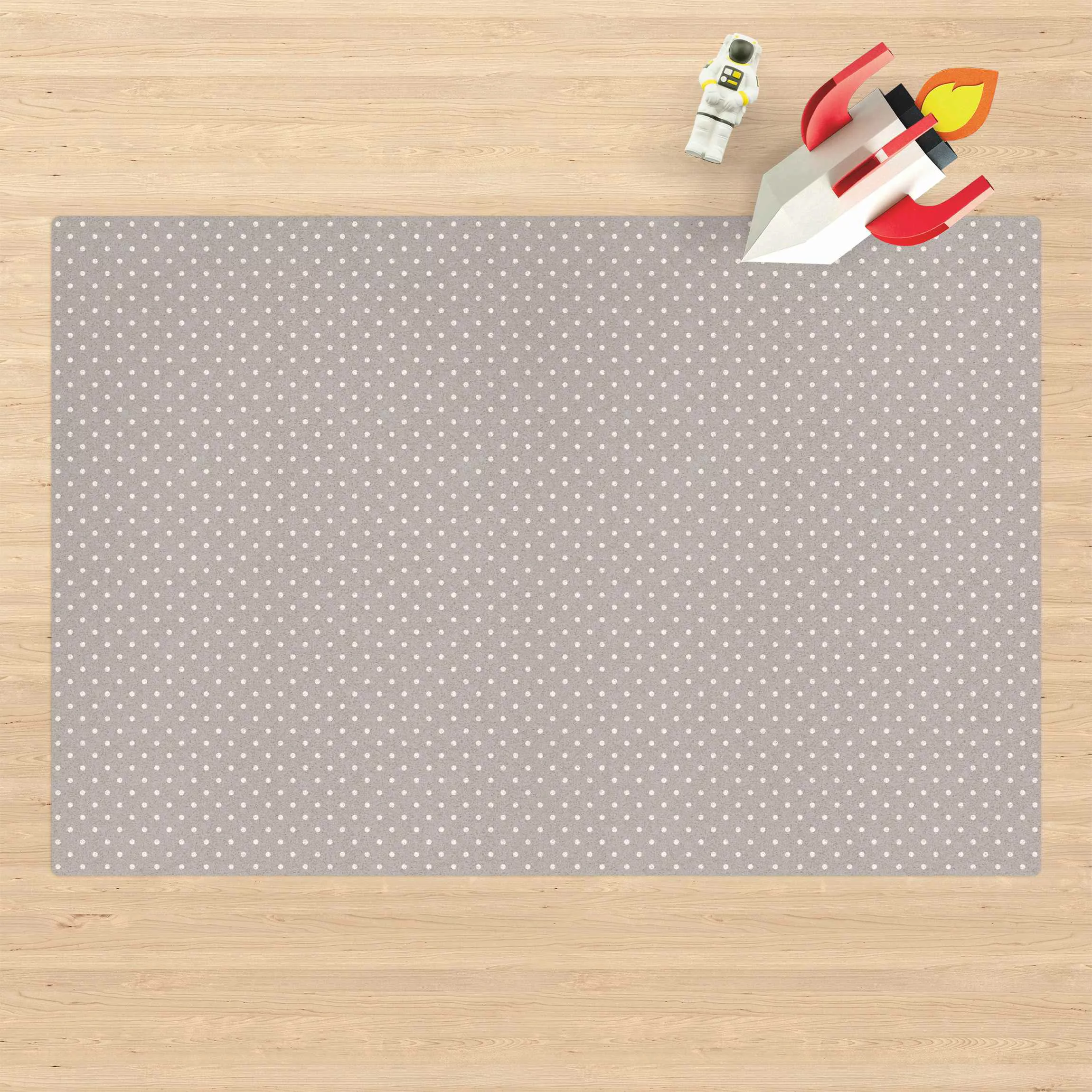 Kork-Teppich Weiße Punkte auf Grau günstig online kaufen