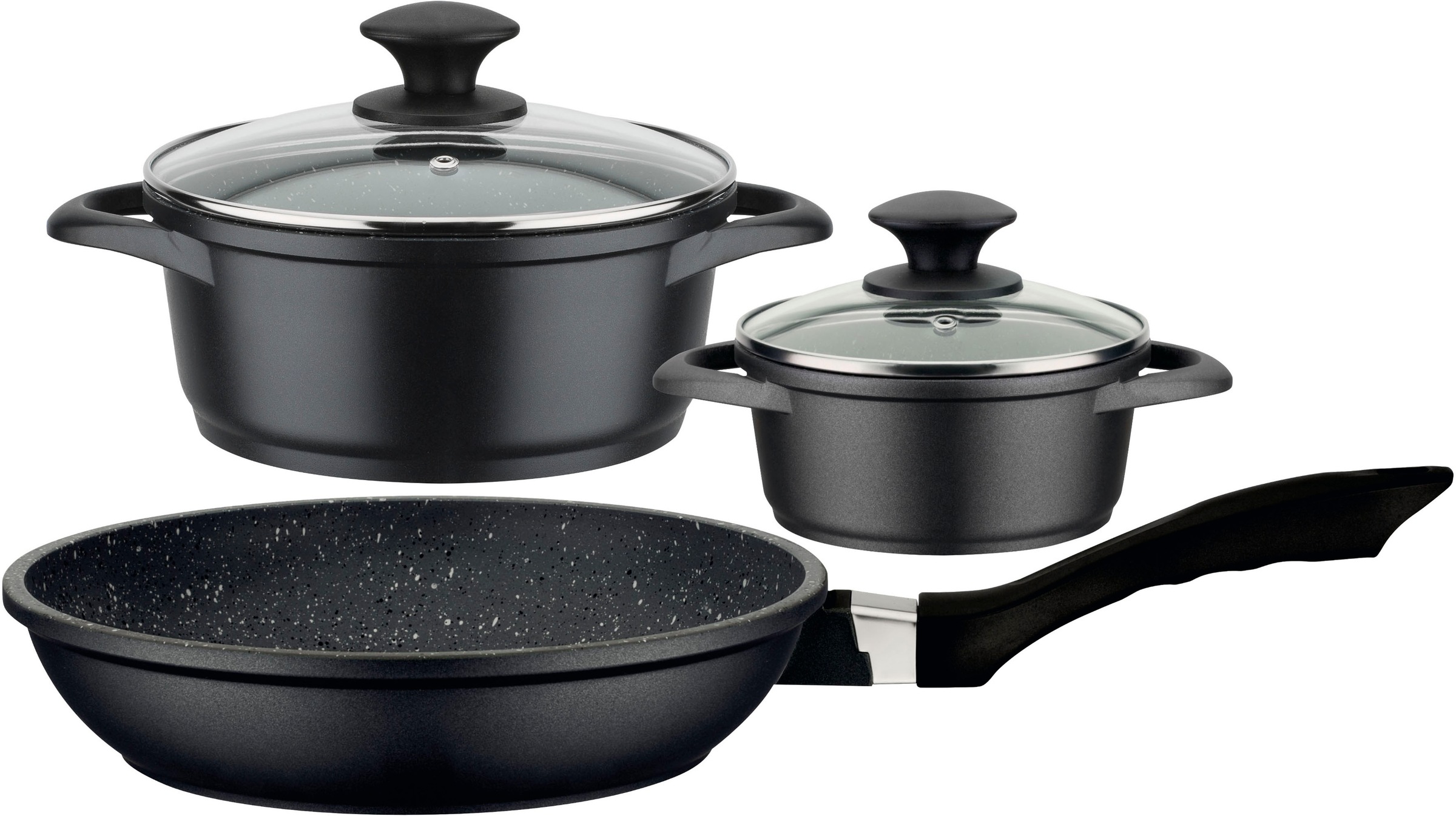 GSW Topf-Set »Gourmet Granit«, Aluminiumguss, (Set, 5 tlg., 1 Kochtopf 16 x günstig online kaufen