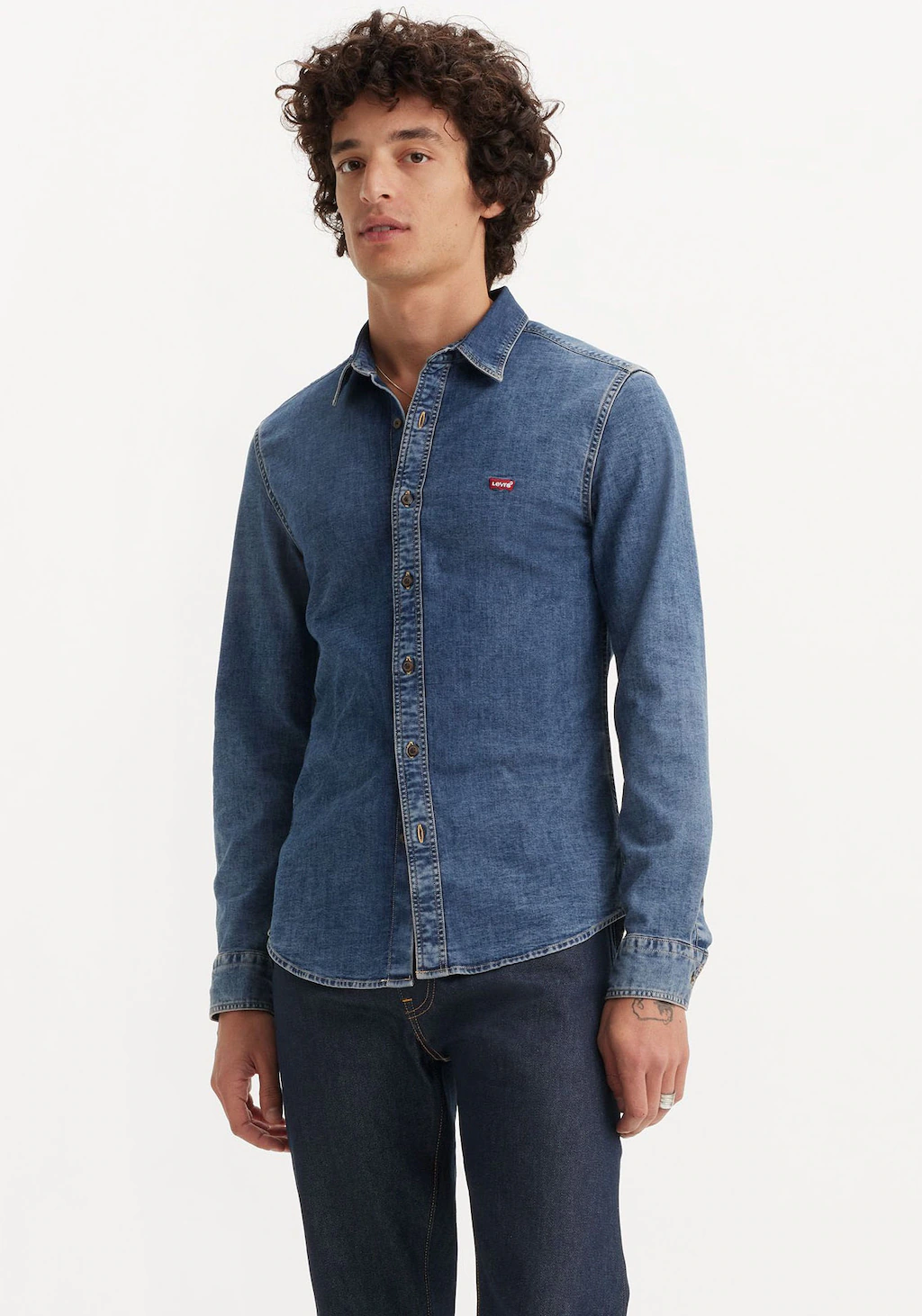 Levi's® Jeanshemd LS BATTERY HM SHIRT SLIM aus pflegeleichtem Baumwollmix günstig online kaufen