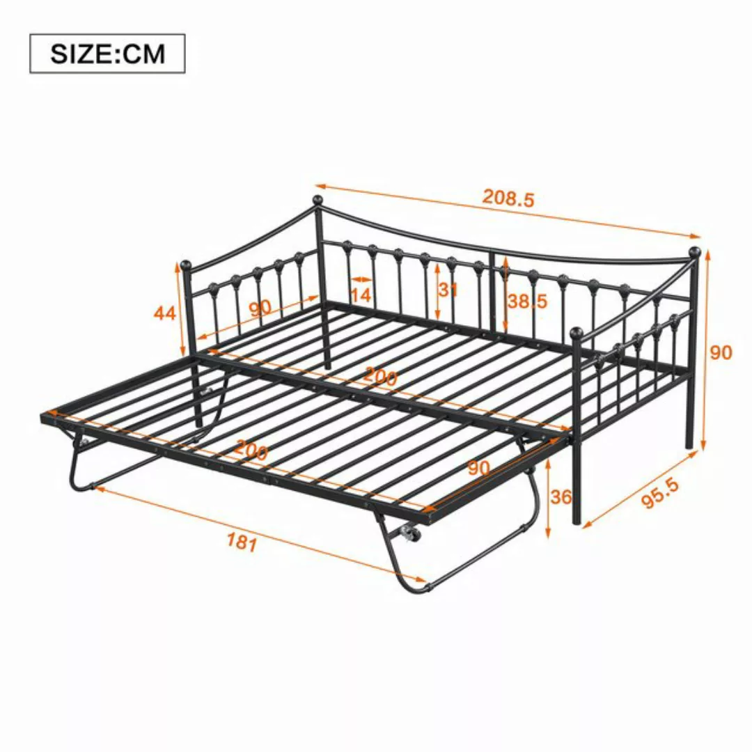 TavilaEcon Metallbett Kinderbett Klappbett Tagesbett Sofabett Einzelbettx2, günstig online kaufen