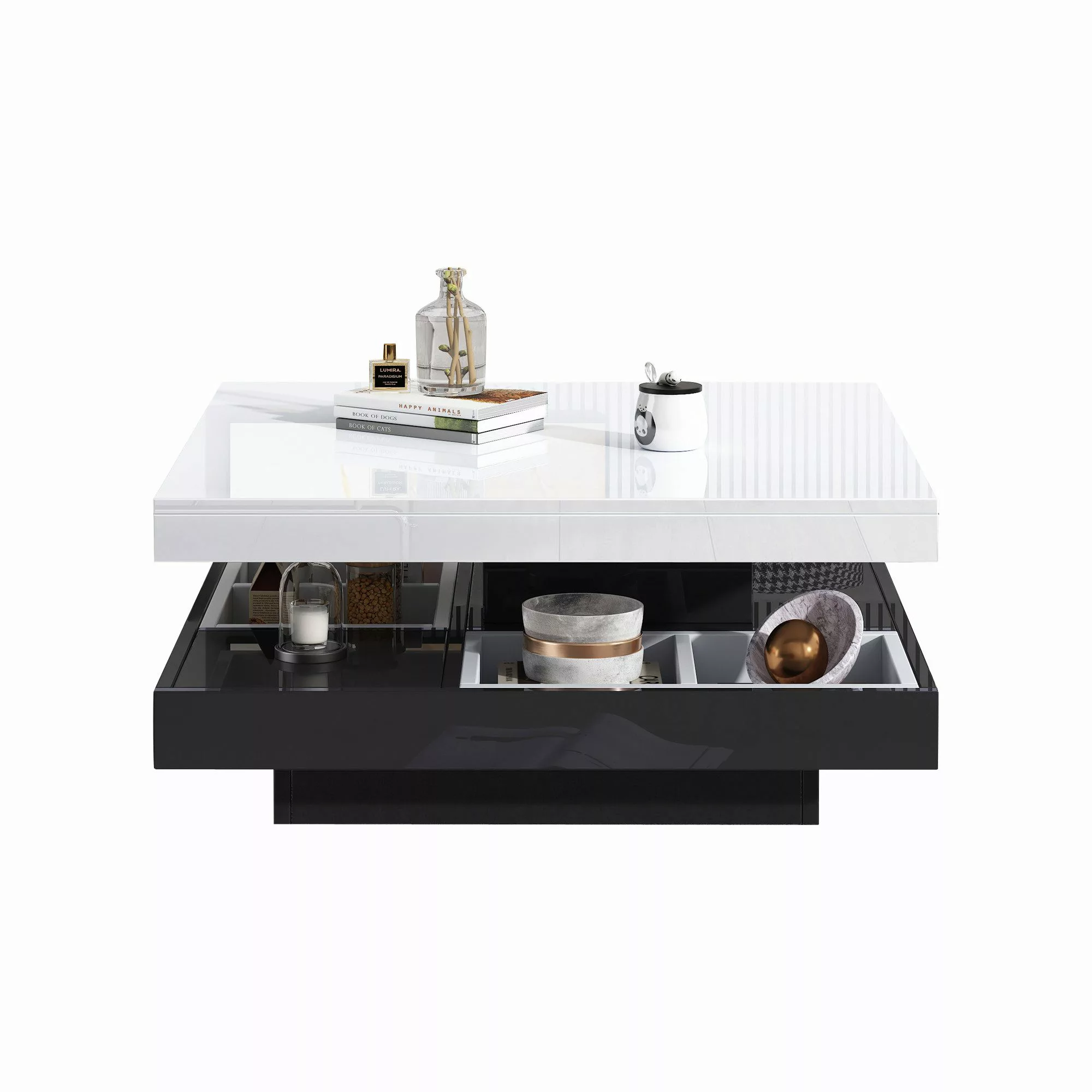 Merax Couchtisch 360° drehbar (1-St., 70x70x36cm), günstig online kaufen