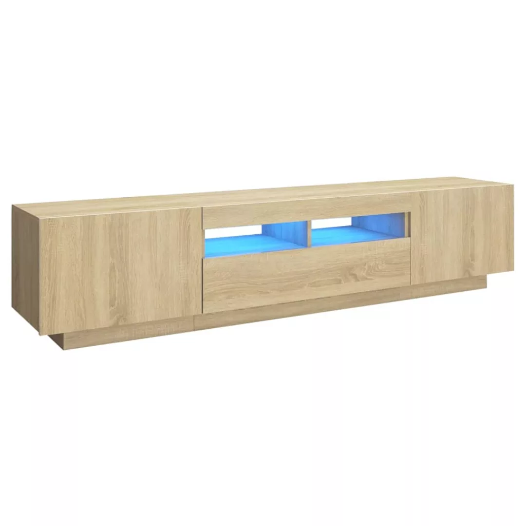 Tv-schrank Mit Led-leuchten Sonoma-eiche 180x35x40 Cm günstig online kaufen