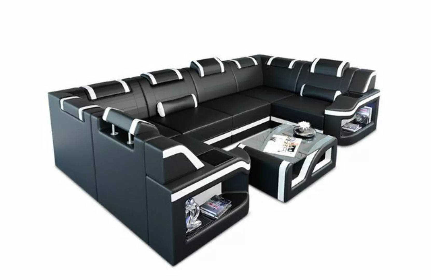 Sofa Dreams Wohnlandschaft Ledercouch Sofa Leder Padua U Form Ledersofa, Co günstig online kaufen